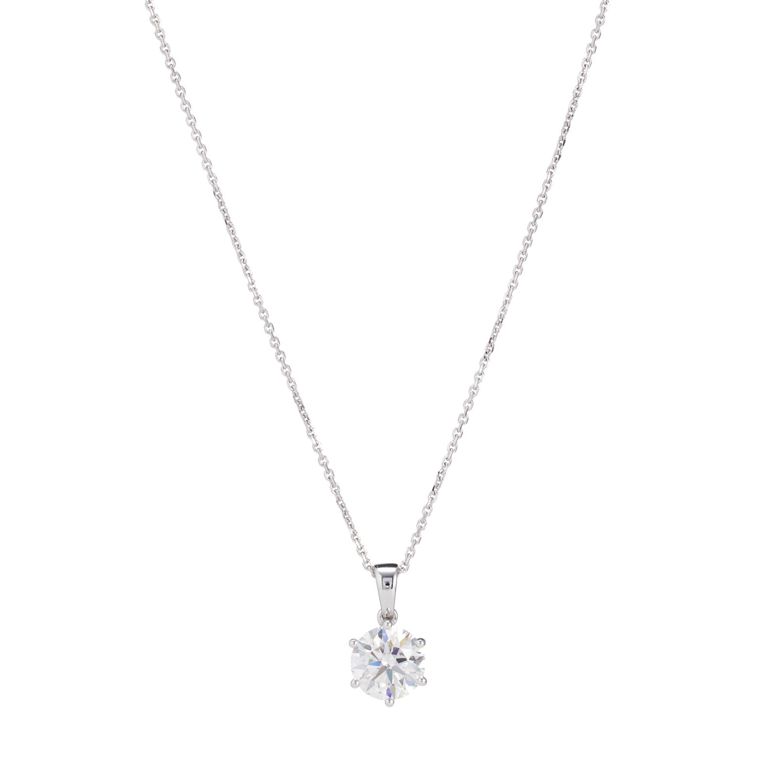 Fire Light 2ct Lab Grown Diamond Solitaire Pendant & 45cm Chain 9ct Gold