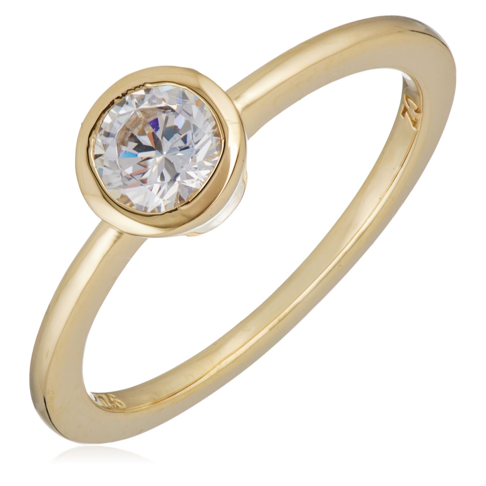 Diamonique 0.5ct Bezel-Set Ring Sterling Silver