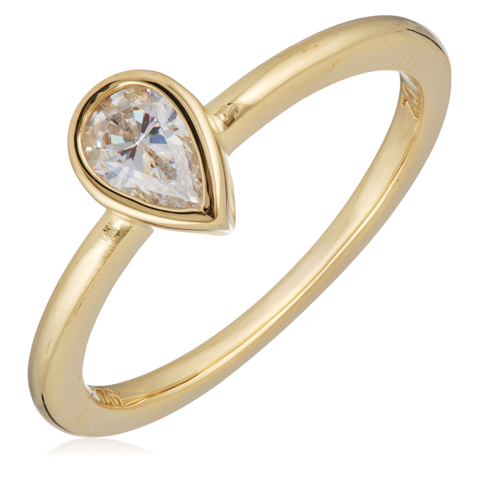 Diamonique 0.5ct Bezel-Set Ring Sterling Silver