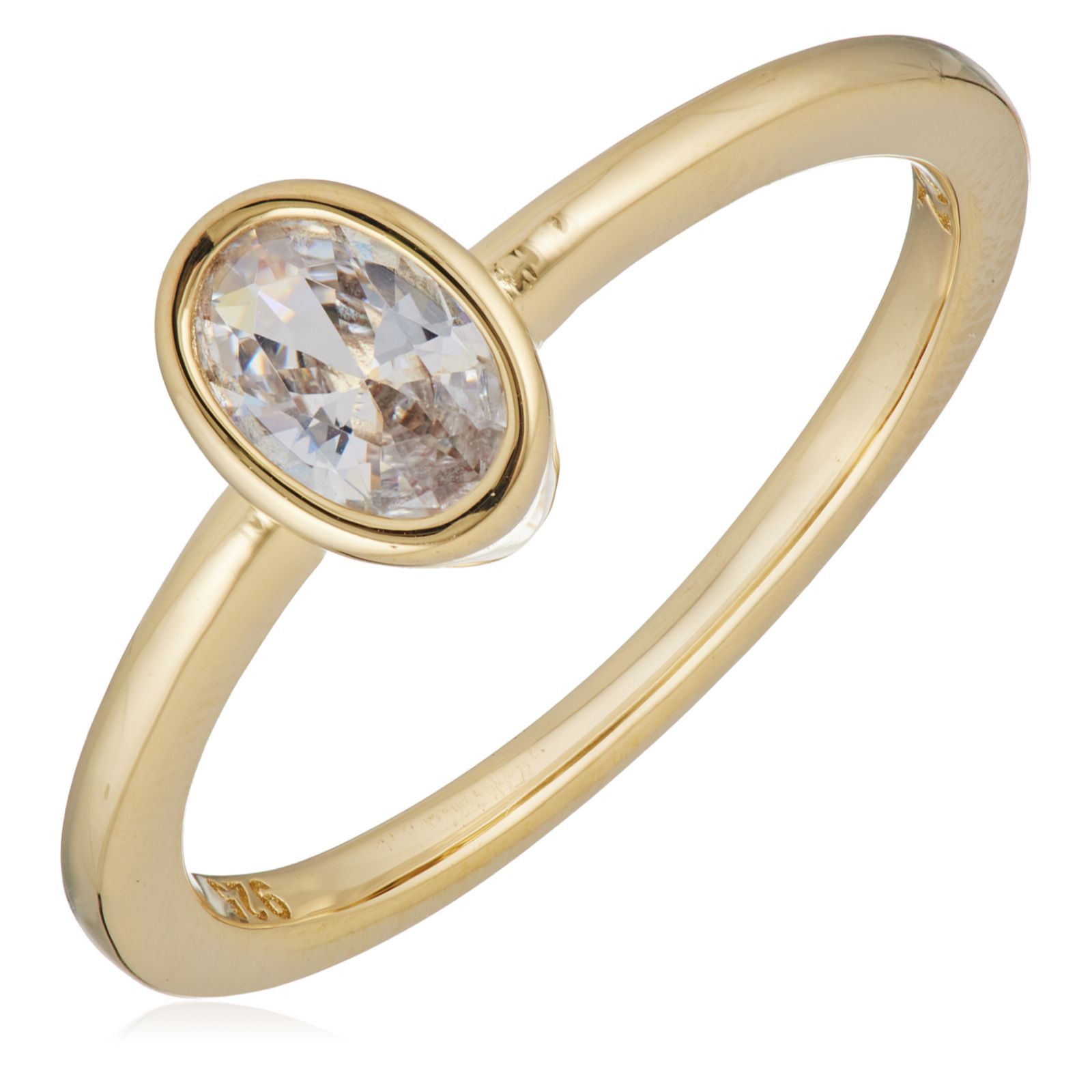 Diamonique 0.5ct Bezel-Set Ring Sterling Silver