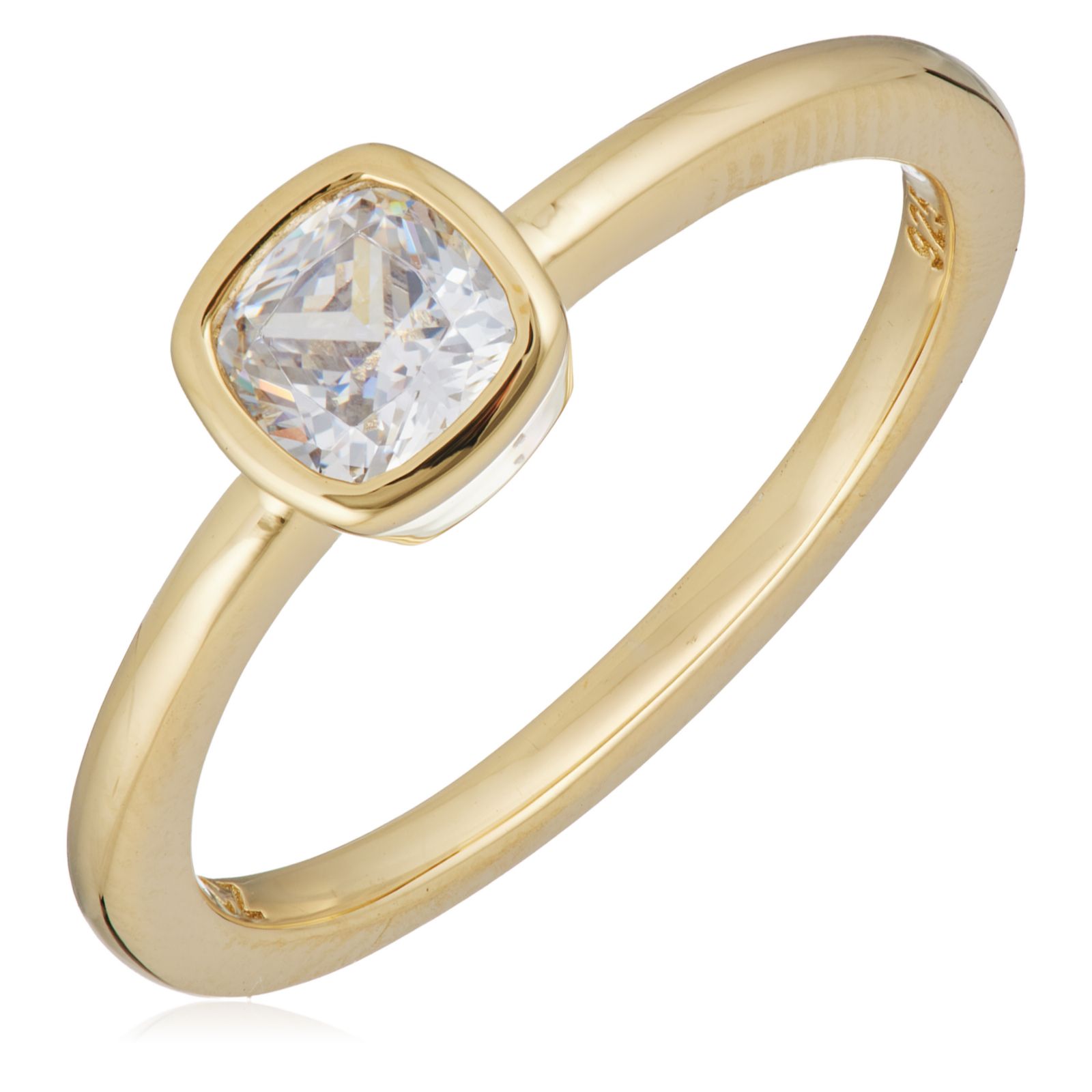 Diamonique 0.5ct Bezel-Set Ring Sterling Silver