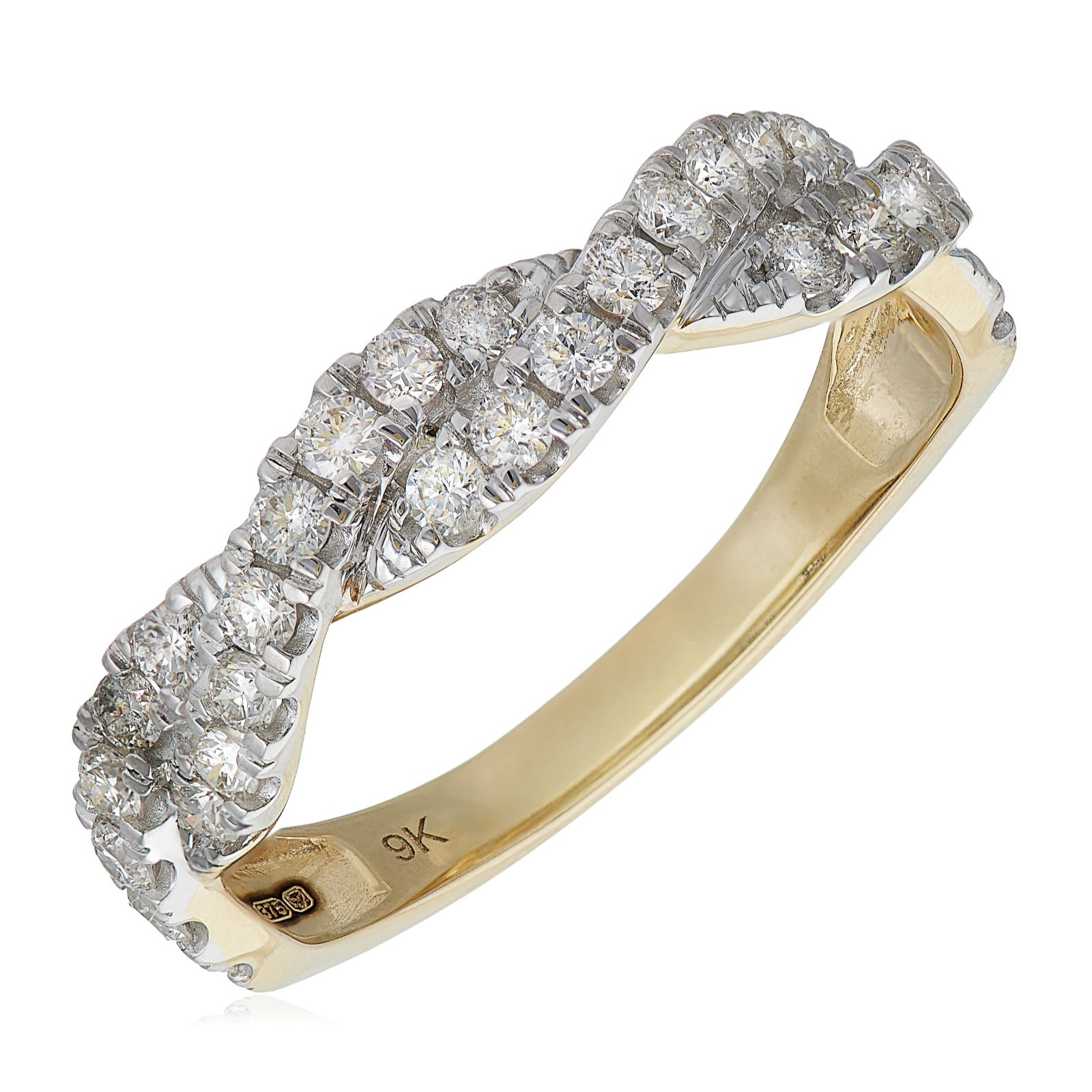 0.50ct Diamond Twist Eternity Ring 9ct Gold