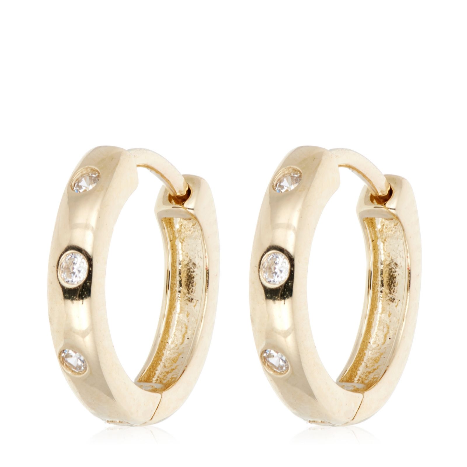 Outlet Diamonique 0.06ct tw Hoop Earrings 9ct Gold - QVC UK