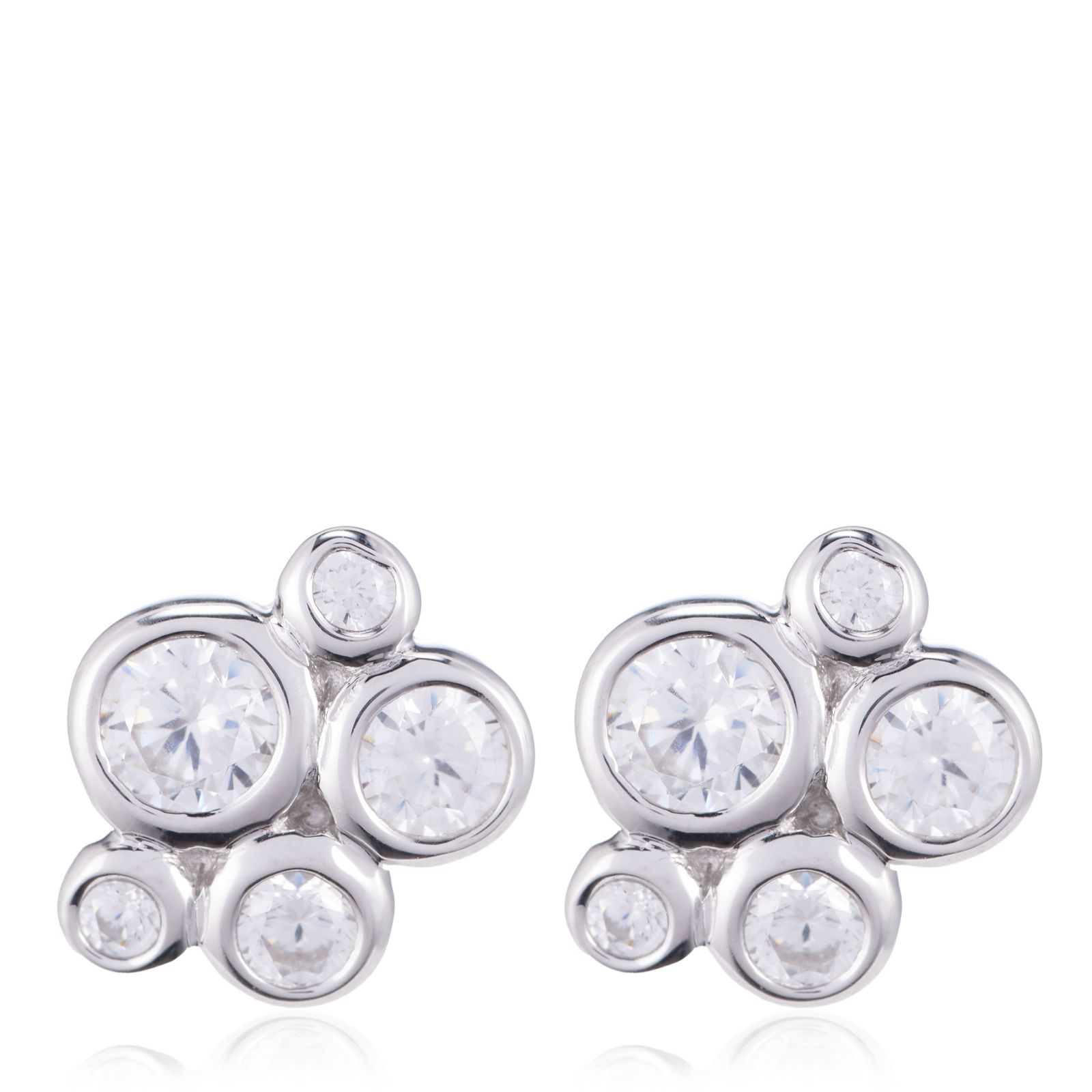 Diamonique 0.5ct Bubble Stud Earrings Sterling Silver