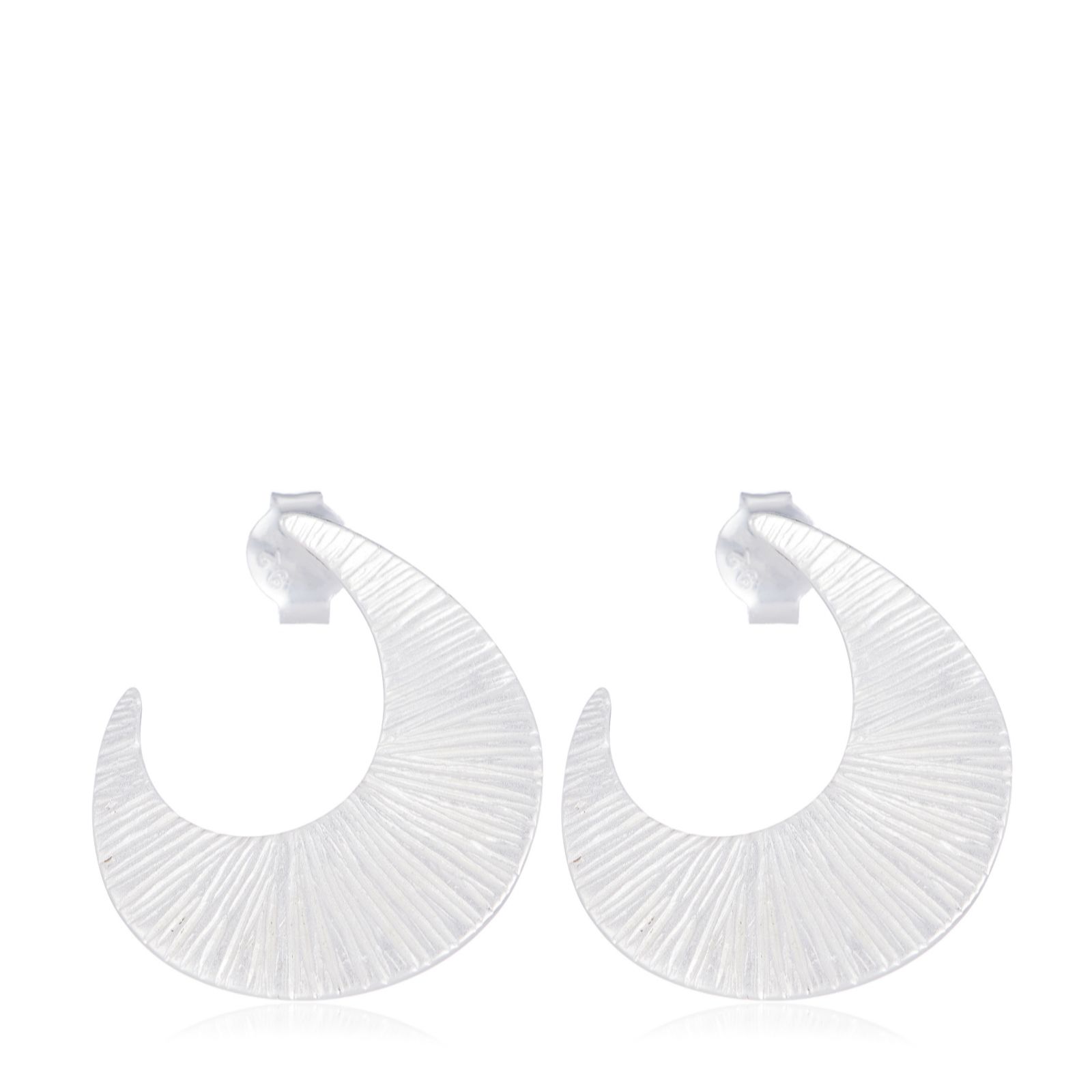 Nina B Sterling Silver Fluted Hoop Earrings
