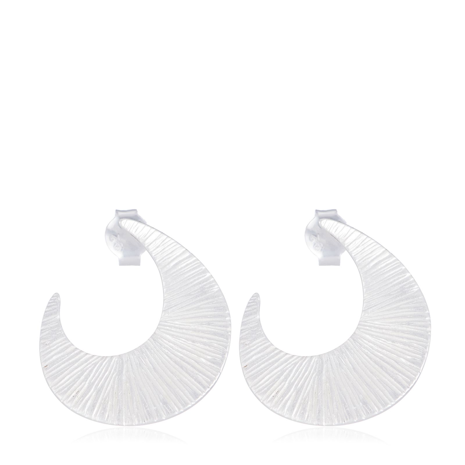 Nina B Sterling Silver Fluted Hoop Earrings