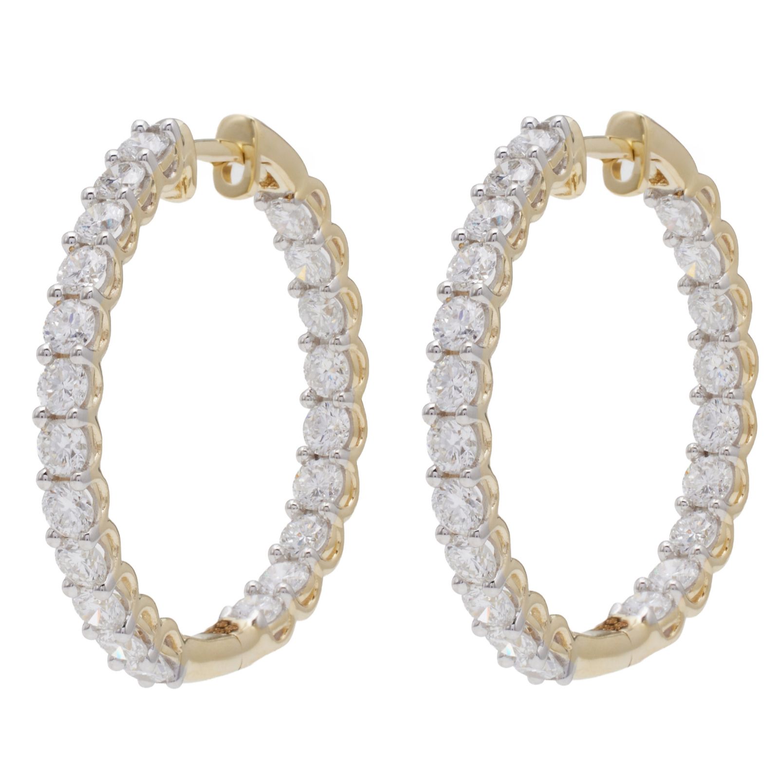 Fire Light 3ct Lab Grown Diamond Hoop Earrings 9ct Gold