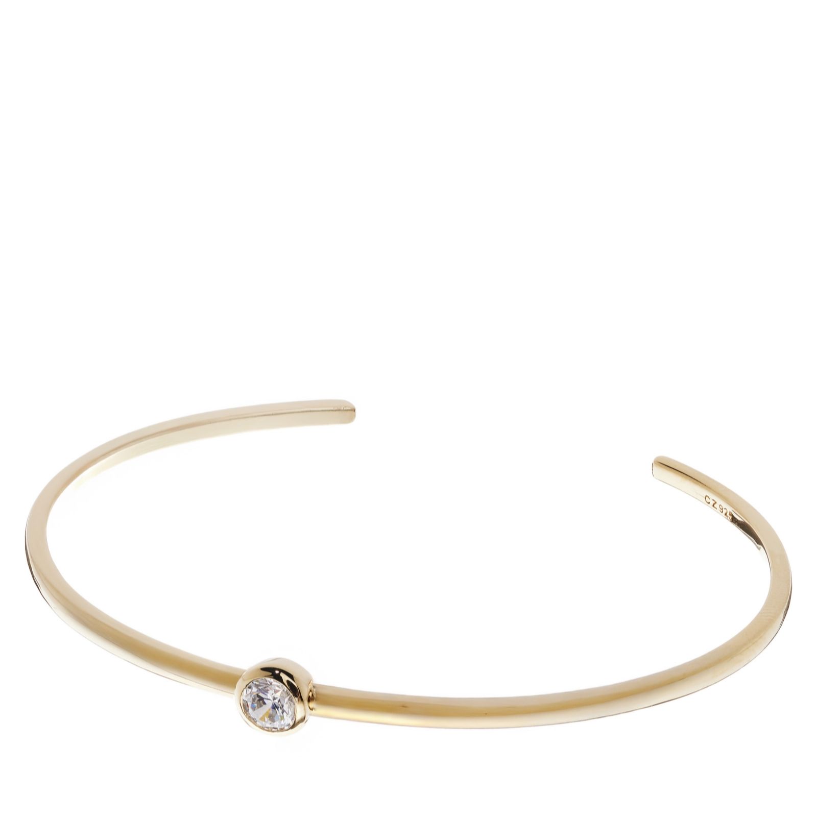 Diamonique 0.5ct Bezel-Set Bangle Sterling Silver