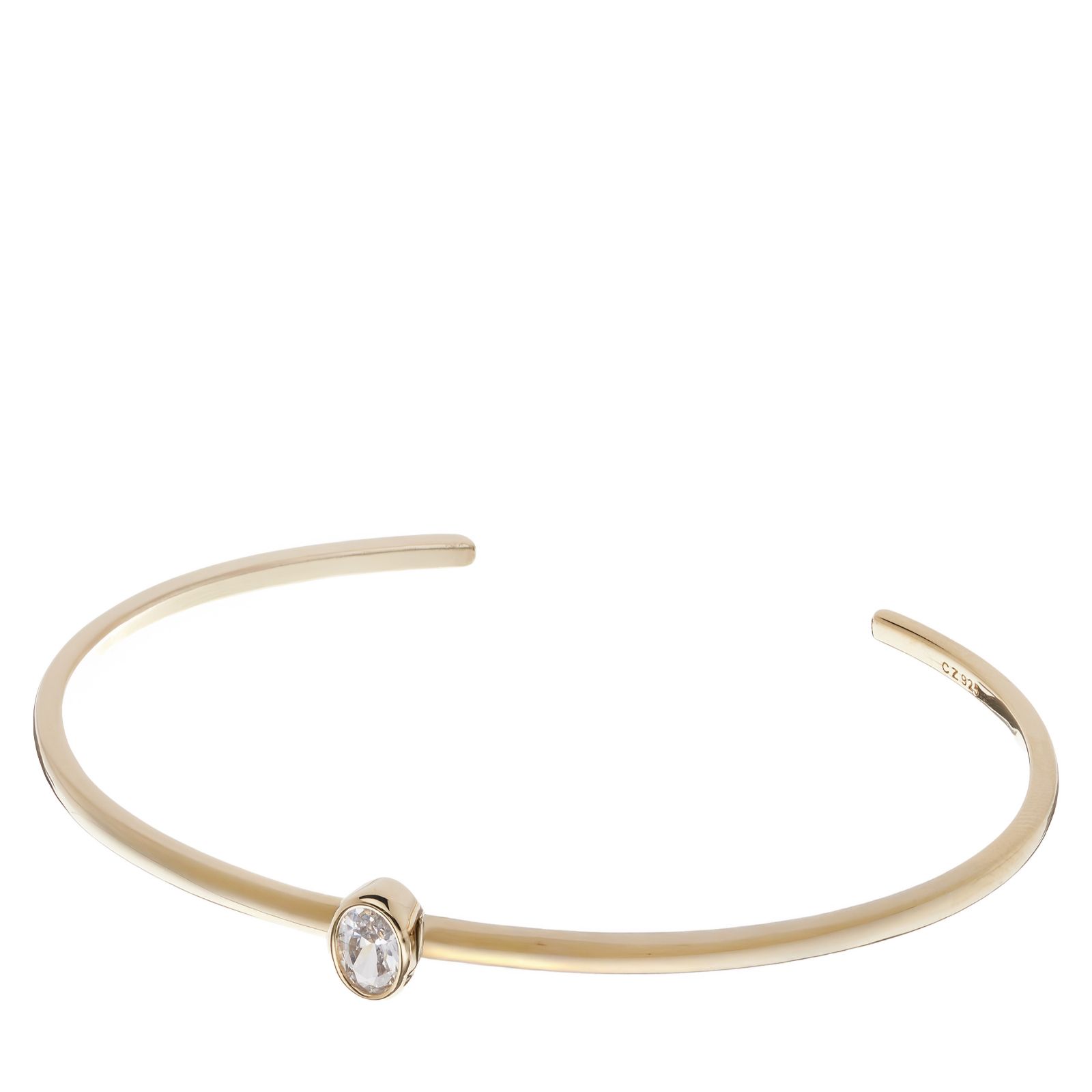 Diamonique 0.5ct tw Choice of Cut Bezel-Set Bangle Sterling Silver