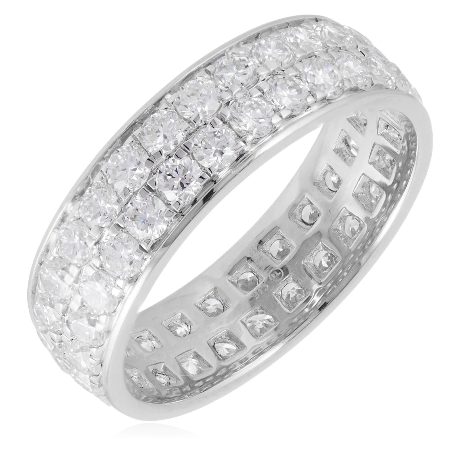 Fire Light 2ct Lab Grown Diamond 2 Row Full Eternity Band Ring 9ct Gold