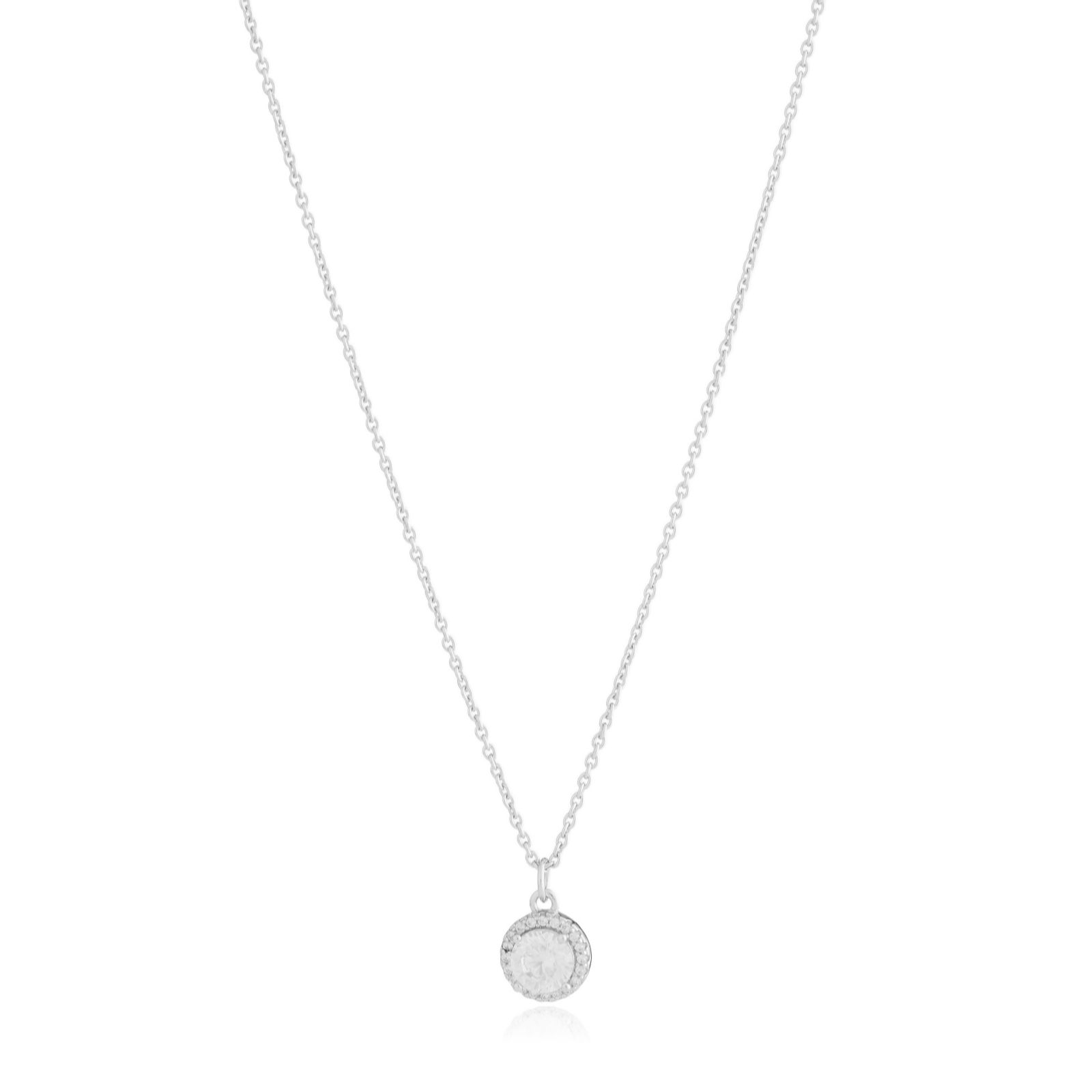 Diamonique 1ct tw Halo Round Pendant Necklace
