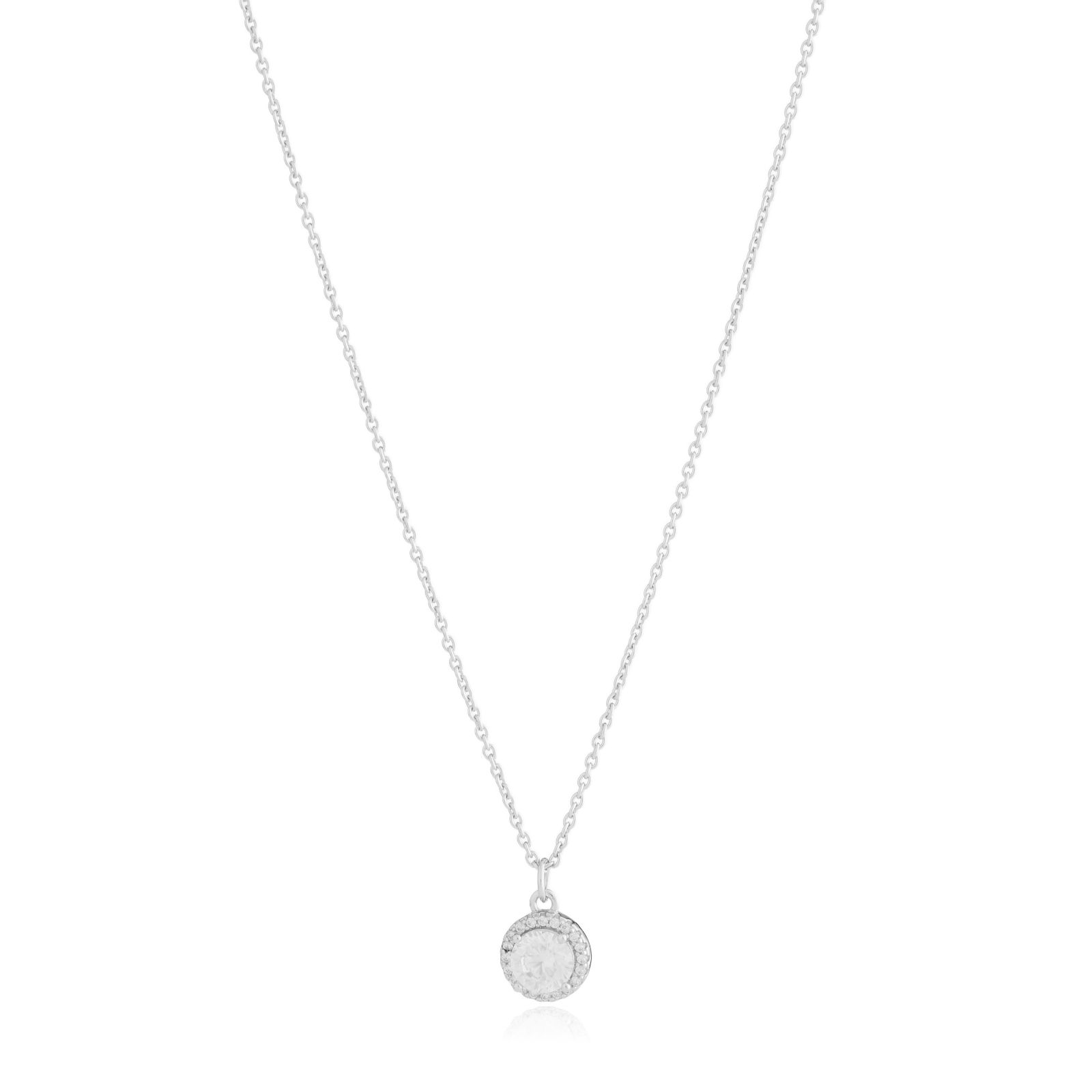 Diamonique 1ct tw Halo Round Pendant Necklace