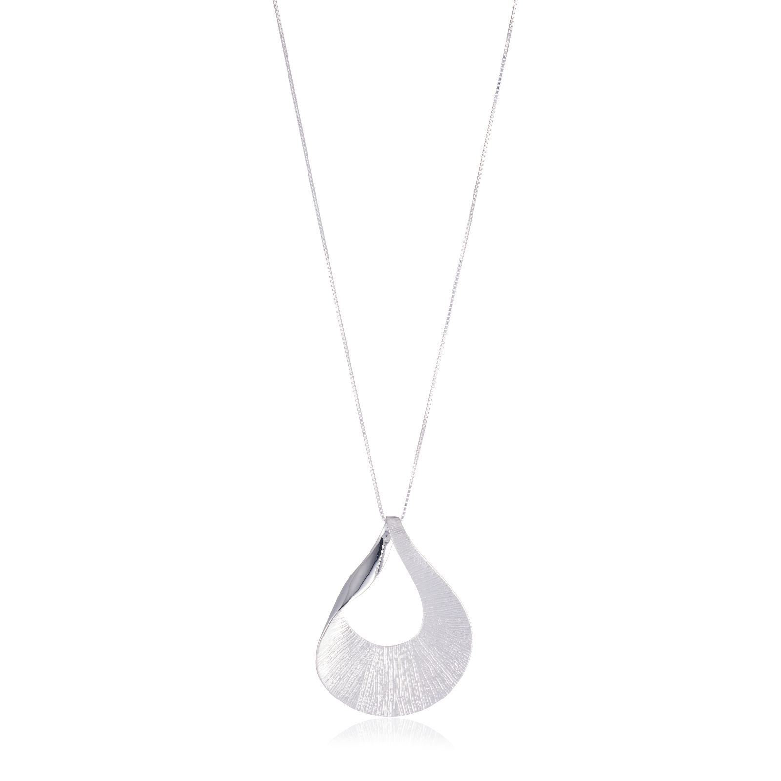 Nina B Sterling Silver Fluted Pendant and Chain