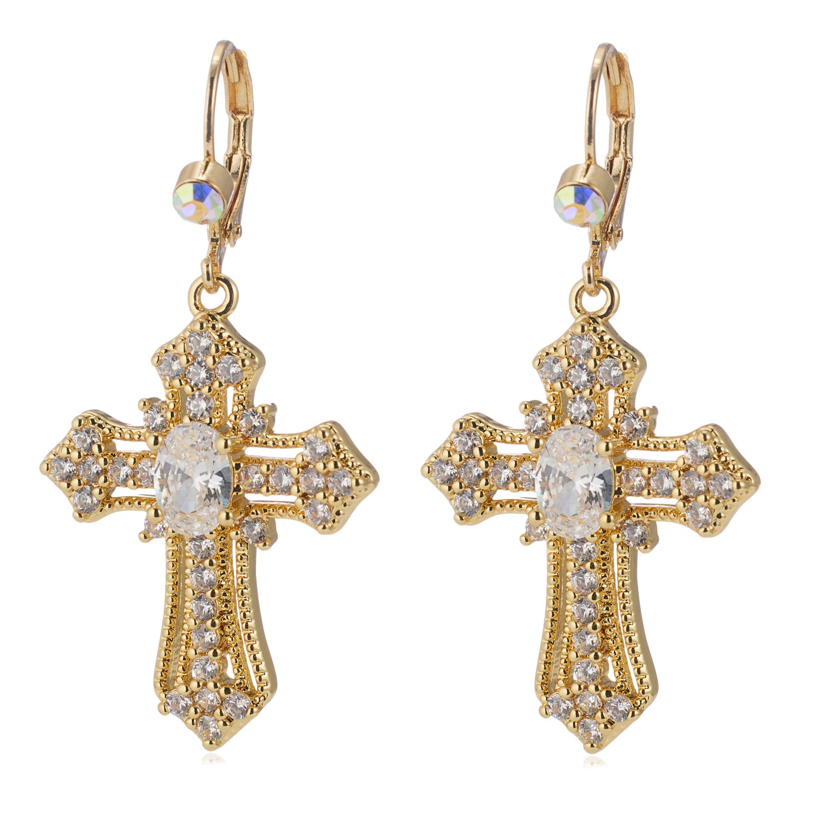 Butler & Wilson Crystal Cross Earrings