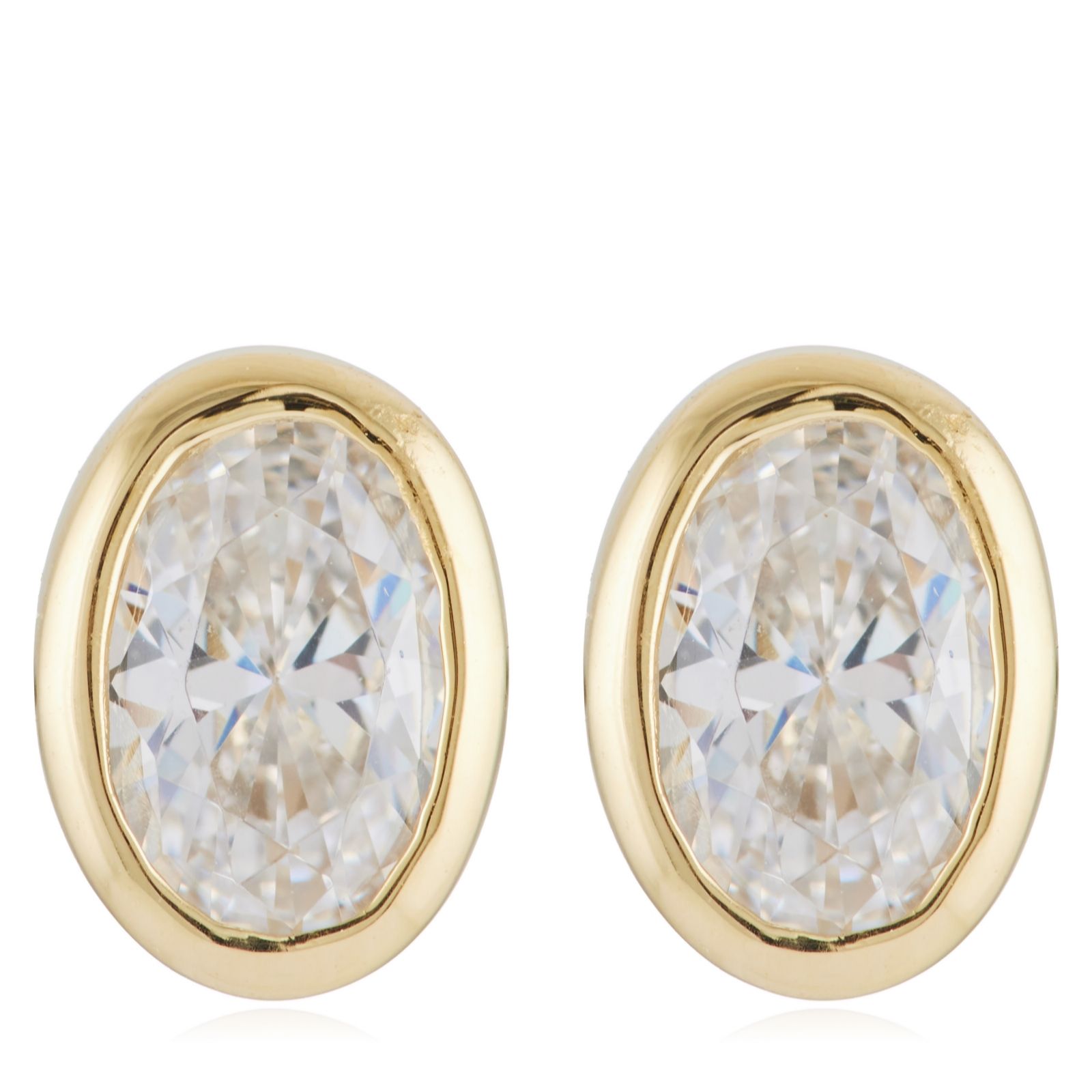 Diamonique 1ct tw Bezel-Set Stud Earrings Sterling Silver