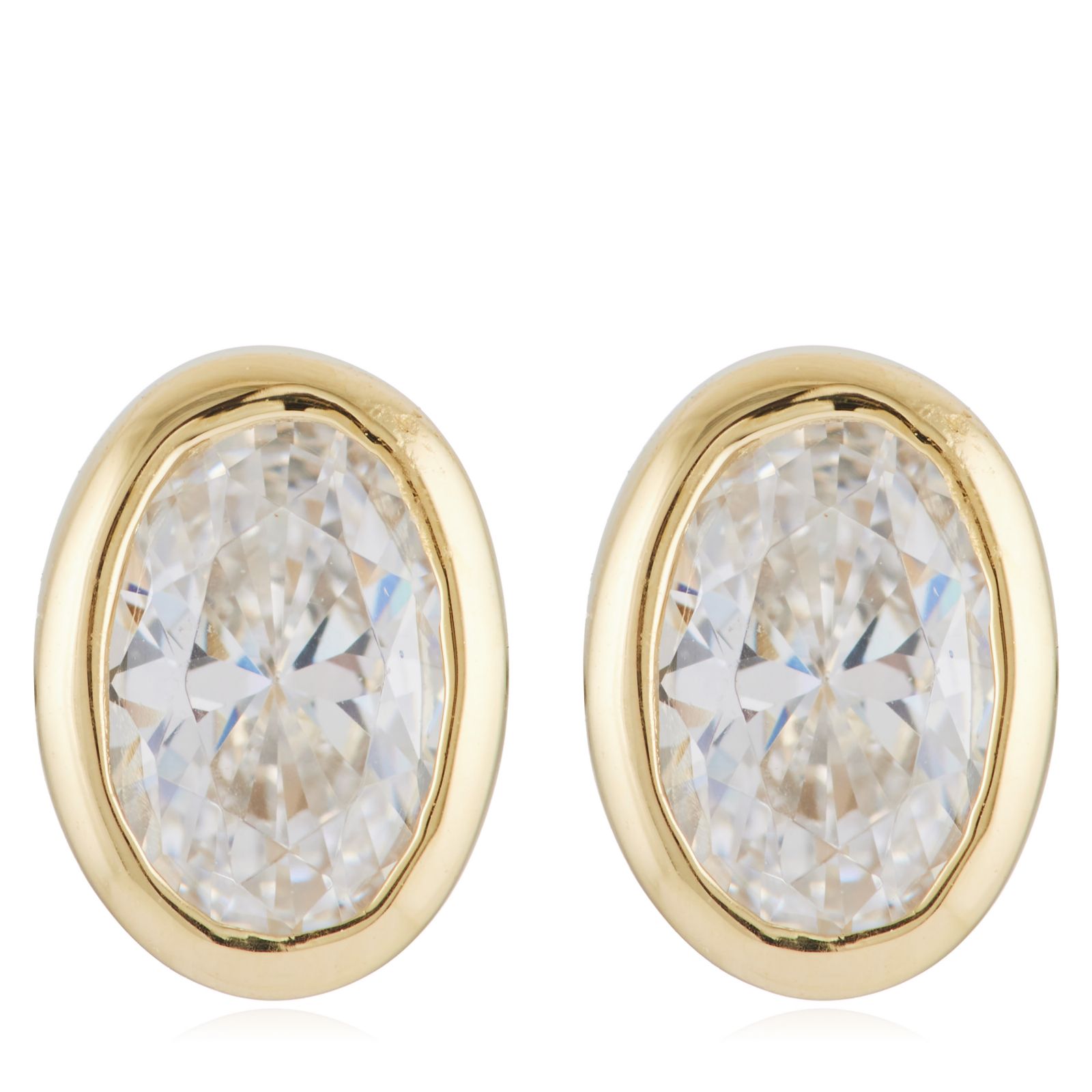 Diamonique 1ct tw Choice of Cut Bezel-Set Stud Earrings Sterling Silver