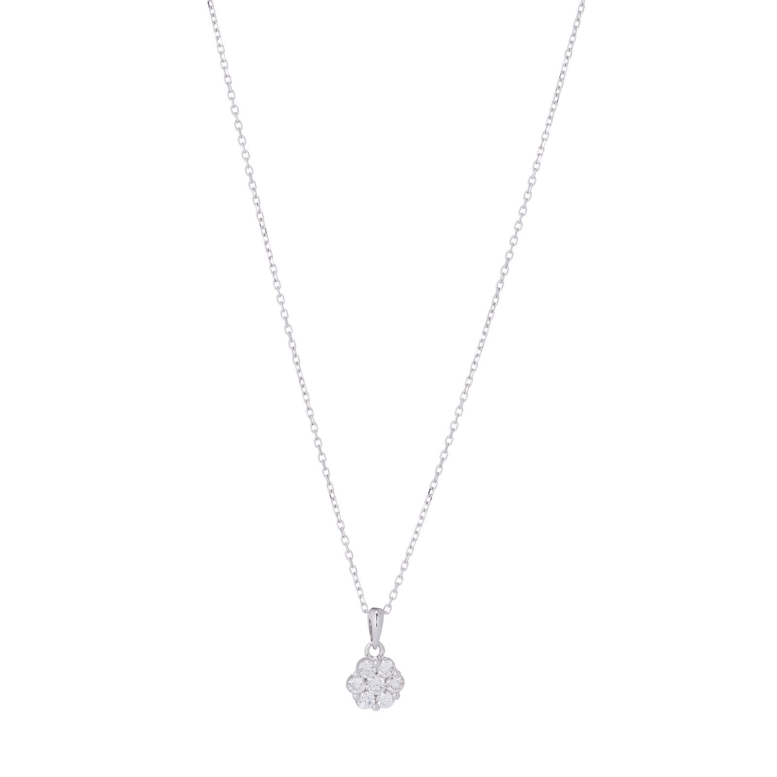 0.30ct Diamond Cluster Pendant and Chain 9ct Gold