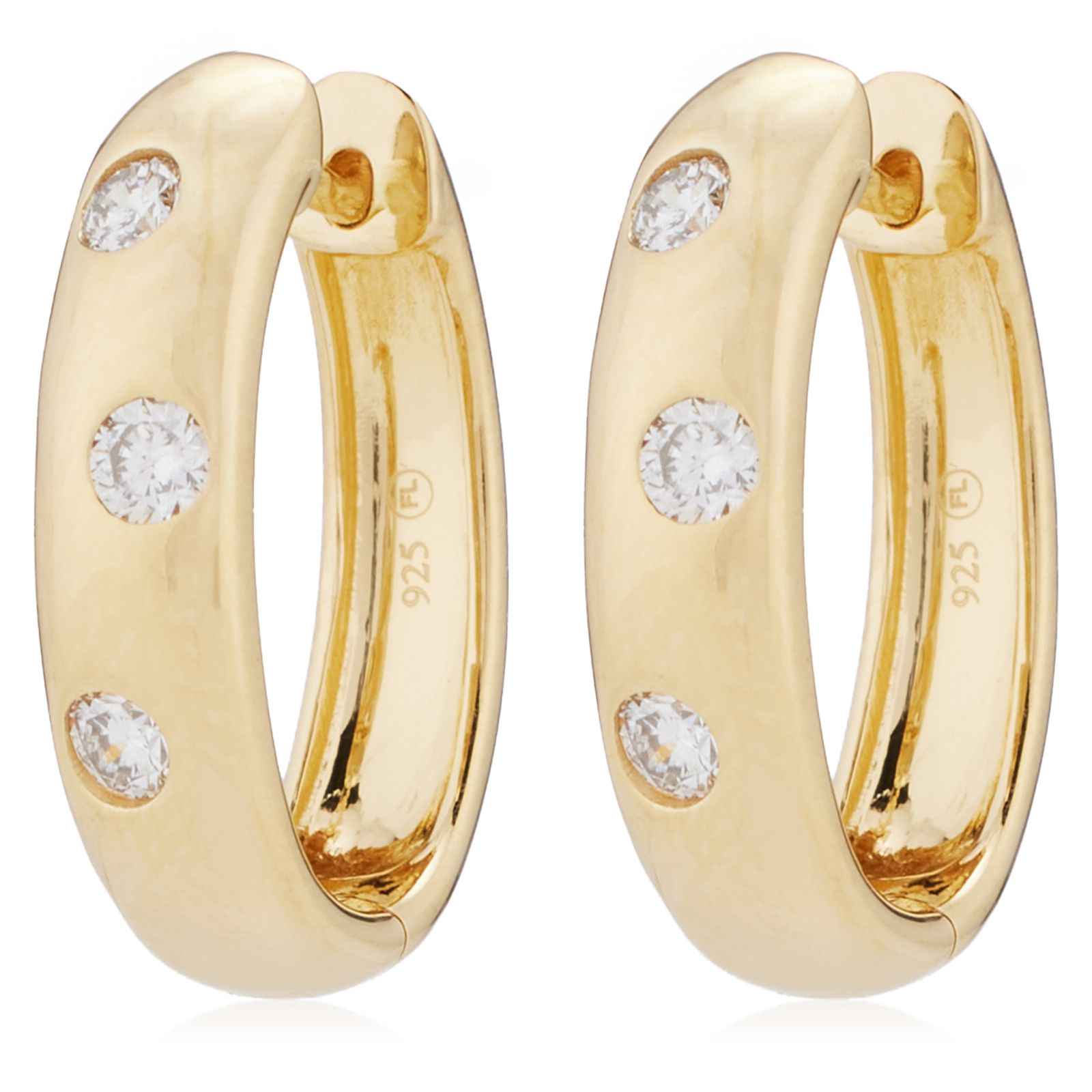 Fire Light 0.4ct Lab Grown Diamond Huggie Earrings 18ct Gold Vermeil