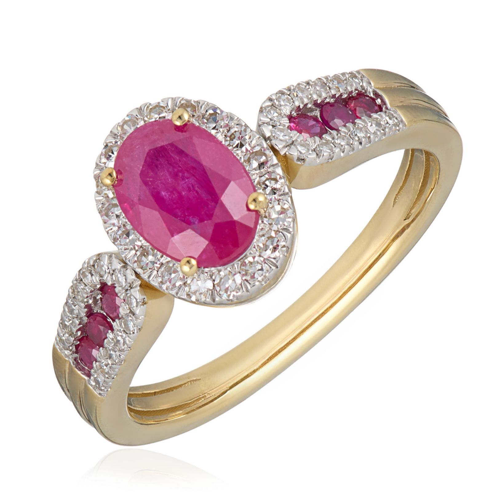 0.90ct Ruby & 0.22ct Diamond Ring 9ct Gold
