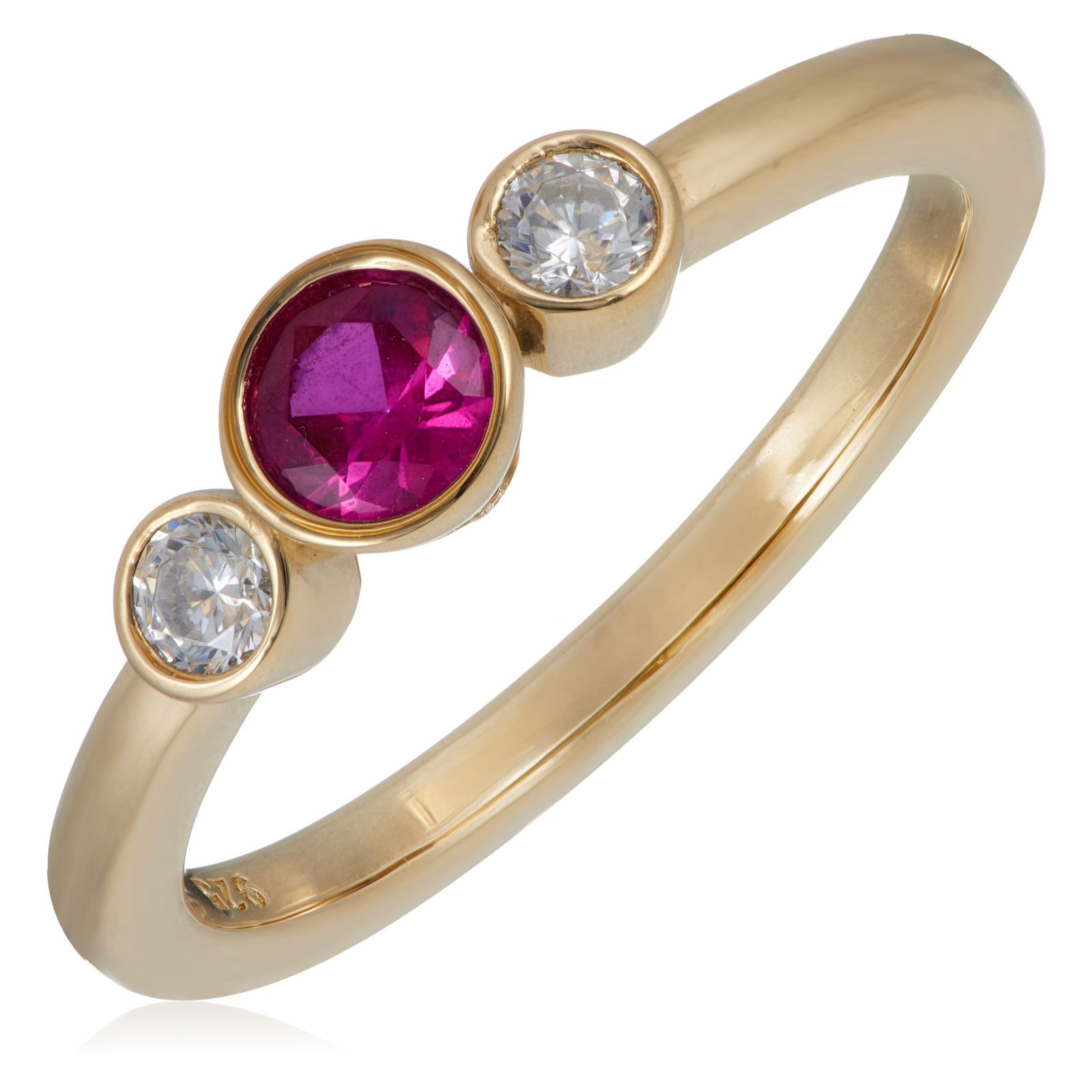 Diamonique 0.4ct tw Simulated Gemstone Trilogy Ring Sterling Silver