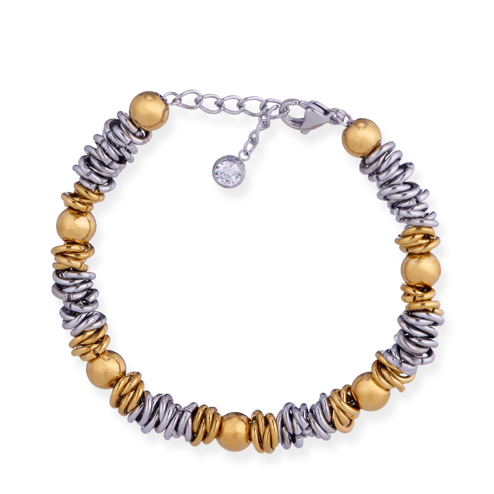 Steel by Diamonique Sweetie Chain and Ball Bead Bracelet Stainless Steel
