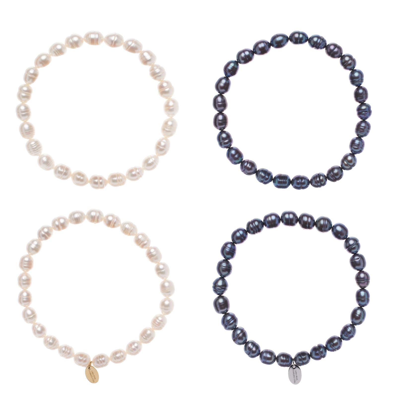 Lara Pearl 6-7mm Oval Pearl Set of 4 Stretch Bracelets