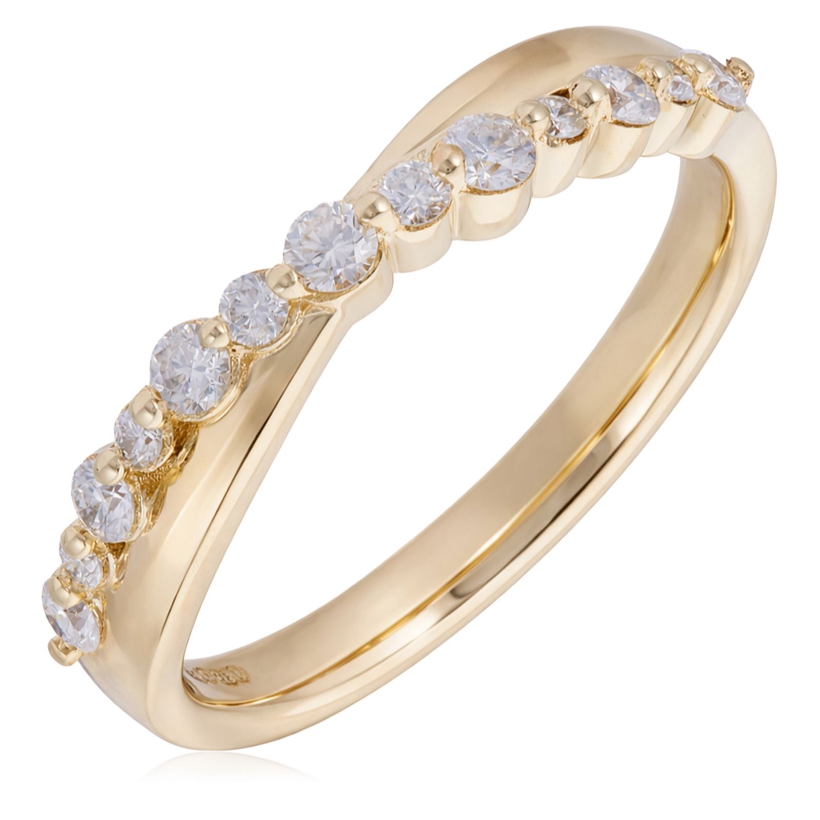 0.33ct Diamond Cross Over Ring 9ct Gold