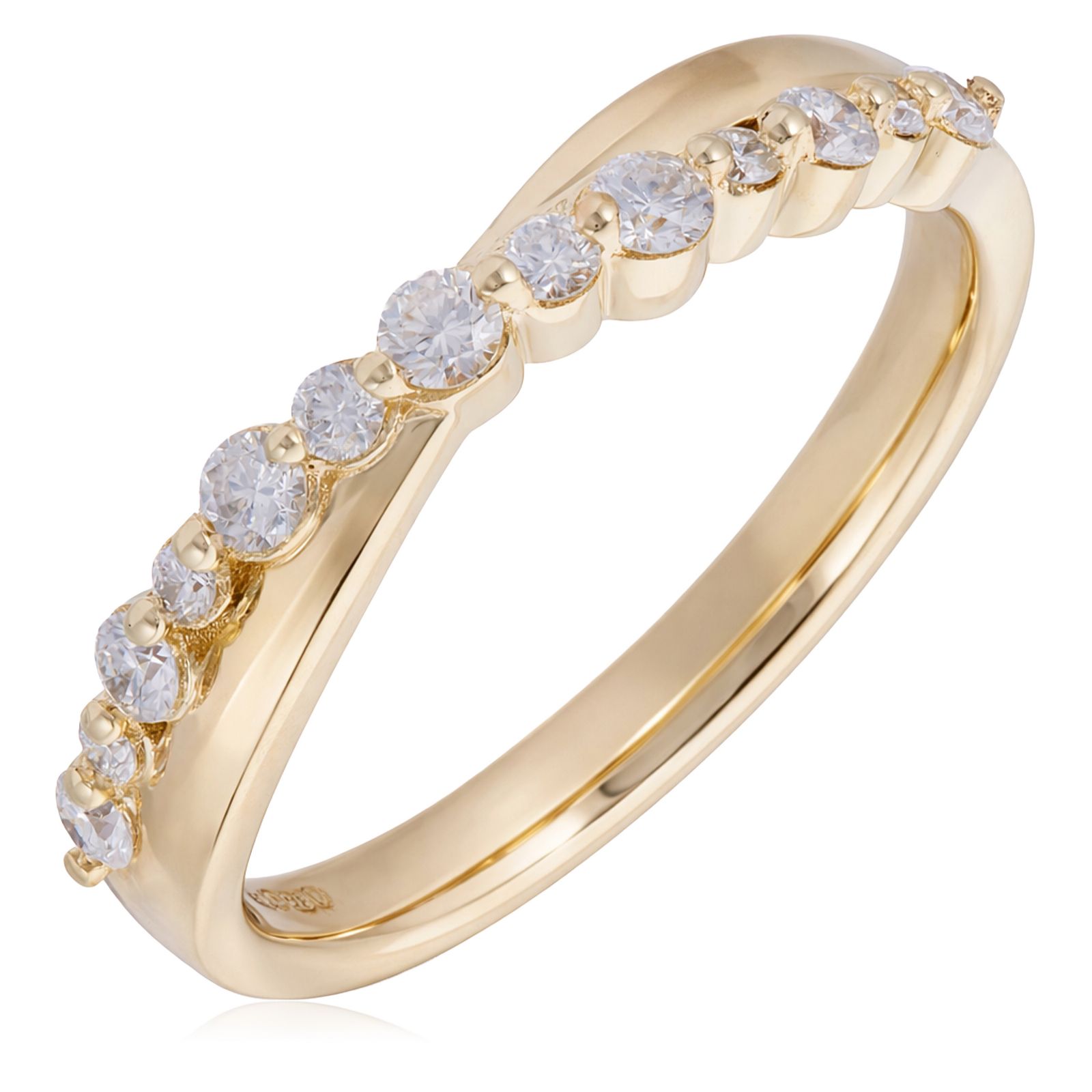 0.33ct Diamond Cross Over Ring 9ct Gold