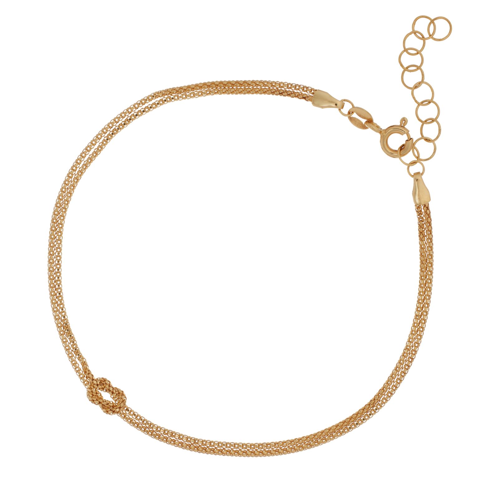 Gold 9ct Love Knot Champagne Bracelet 1.6g