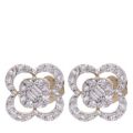 0.40ct Mixed Cut Diamond Clover Stud Earrings 9ct Gold