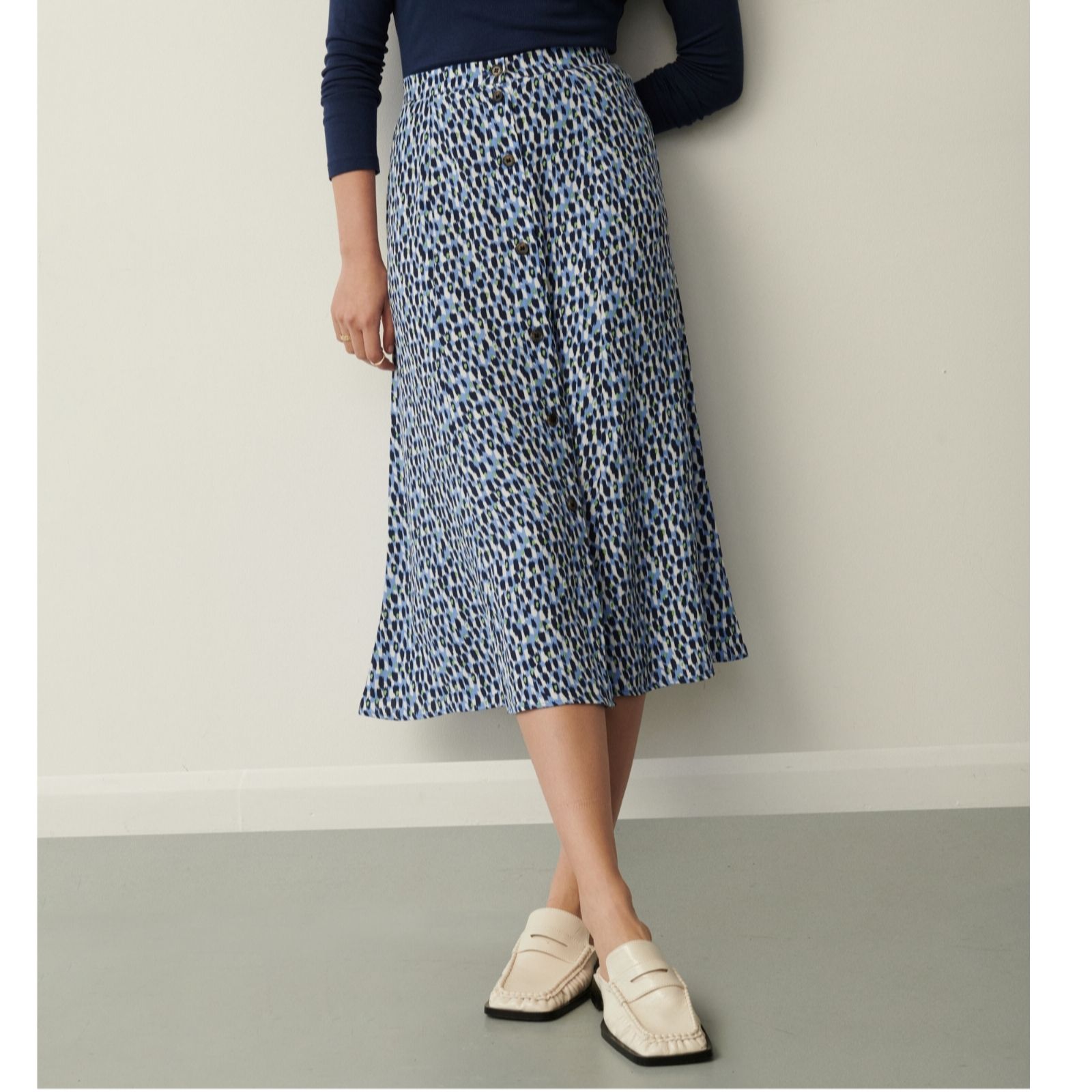 Floral midi shop skirt qvc