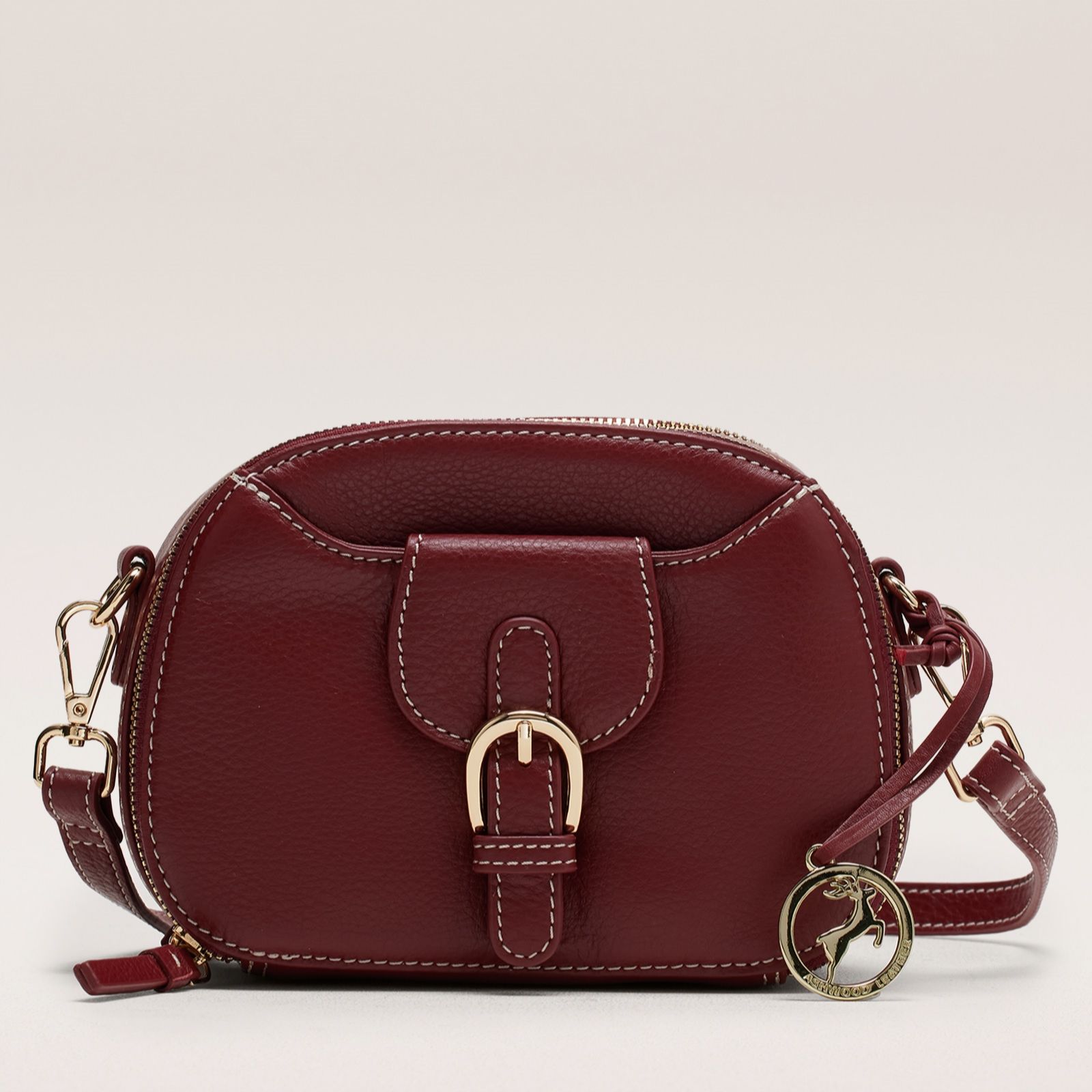 Ashwood Buckle Front Leather Crossbody Bag
