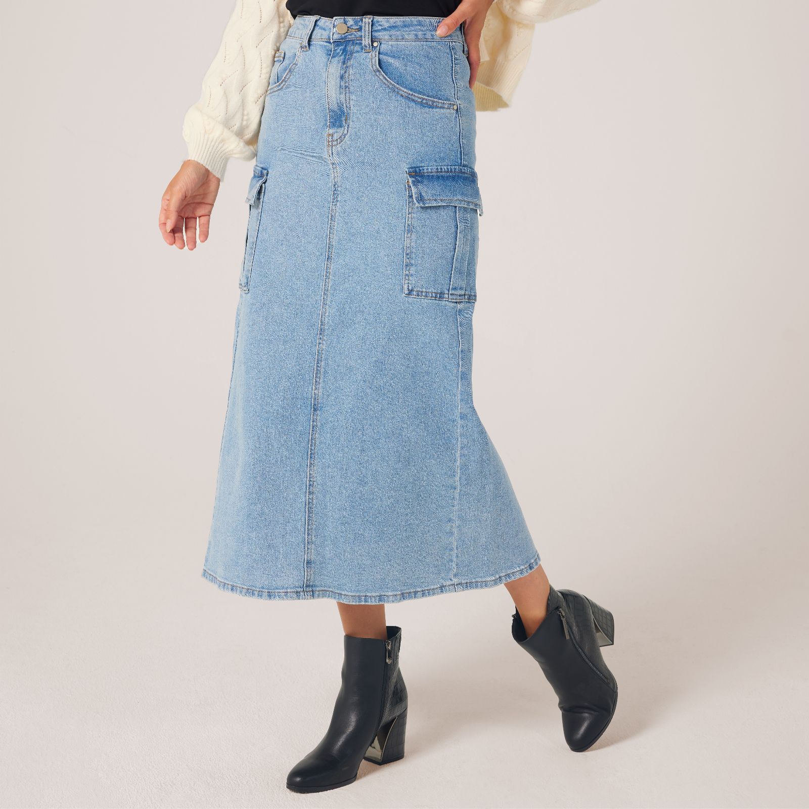 Denim skirt qvc hotsell