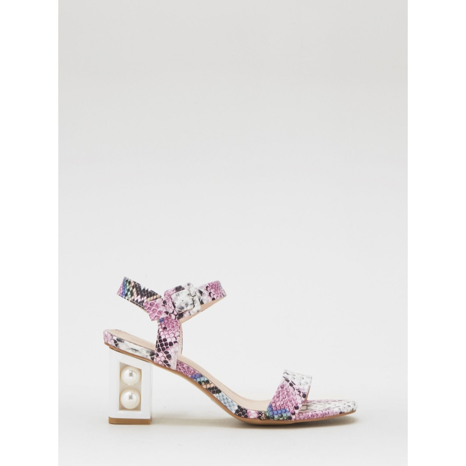 Outlet Moda in Pelle Sandypearl Block Heel Sandal