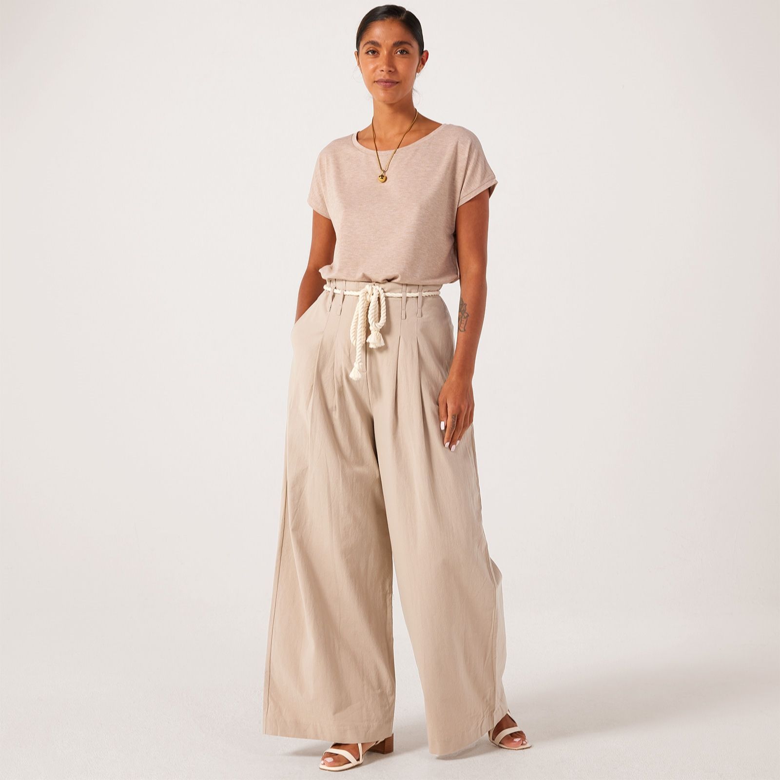 ICHI Unity Trouser with Rope Belt