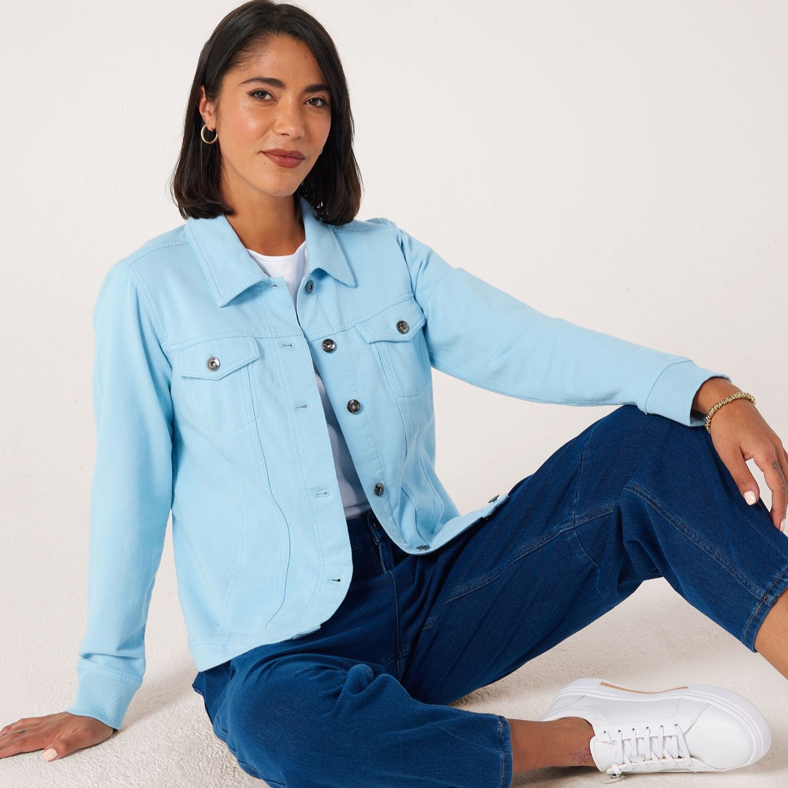 Denim & Co. Comfy Denim Style Jacket with Collar