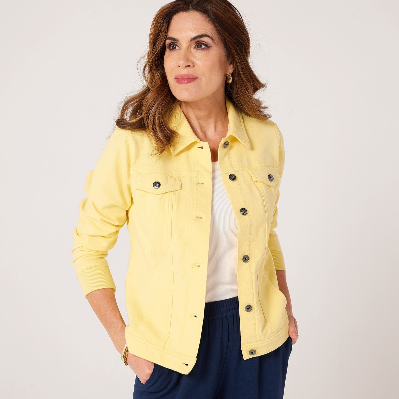 Denim & Co. Comfy Denim Style Jacket with Collar