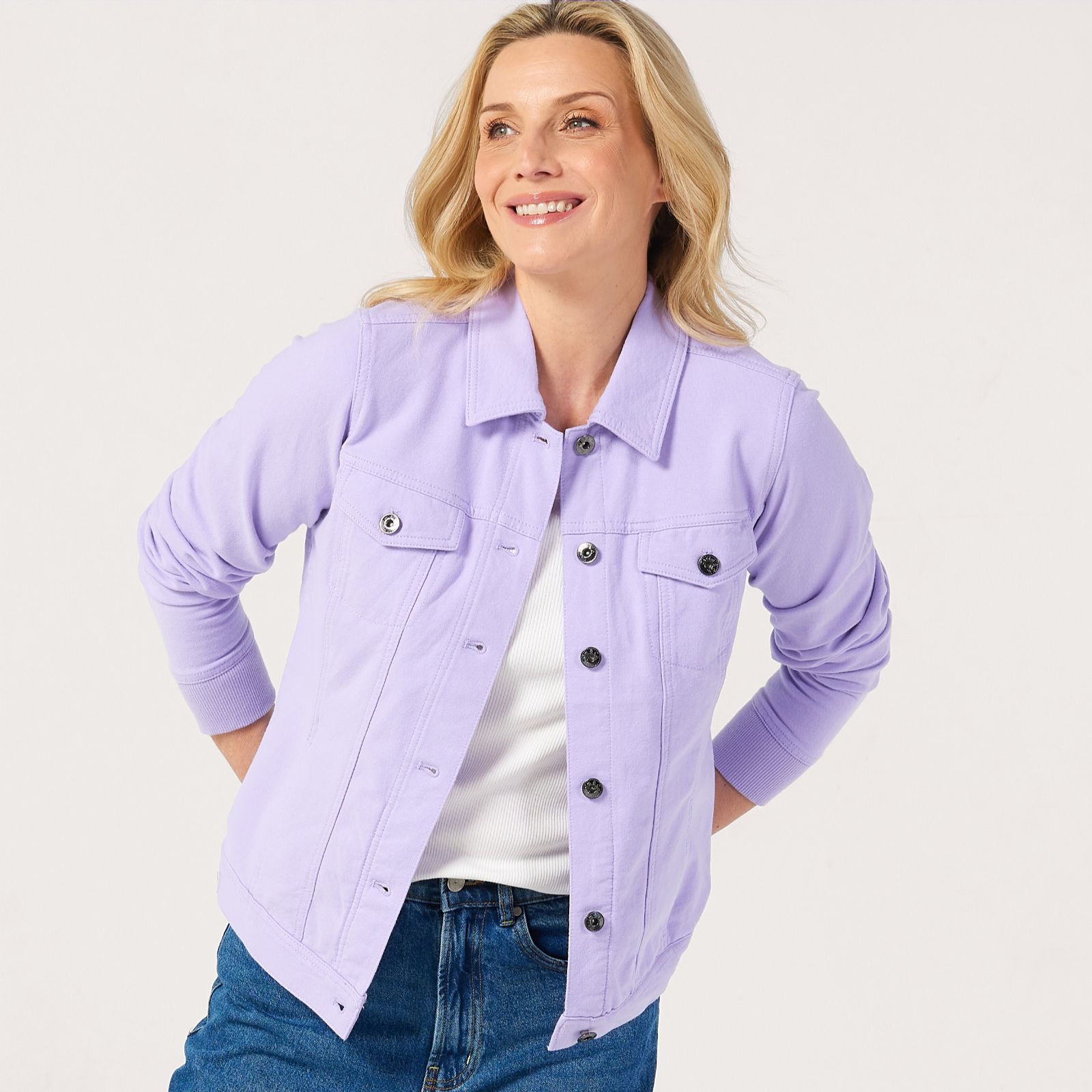 Denim & Co. Comfy Denim Style Jacket with Collar