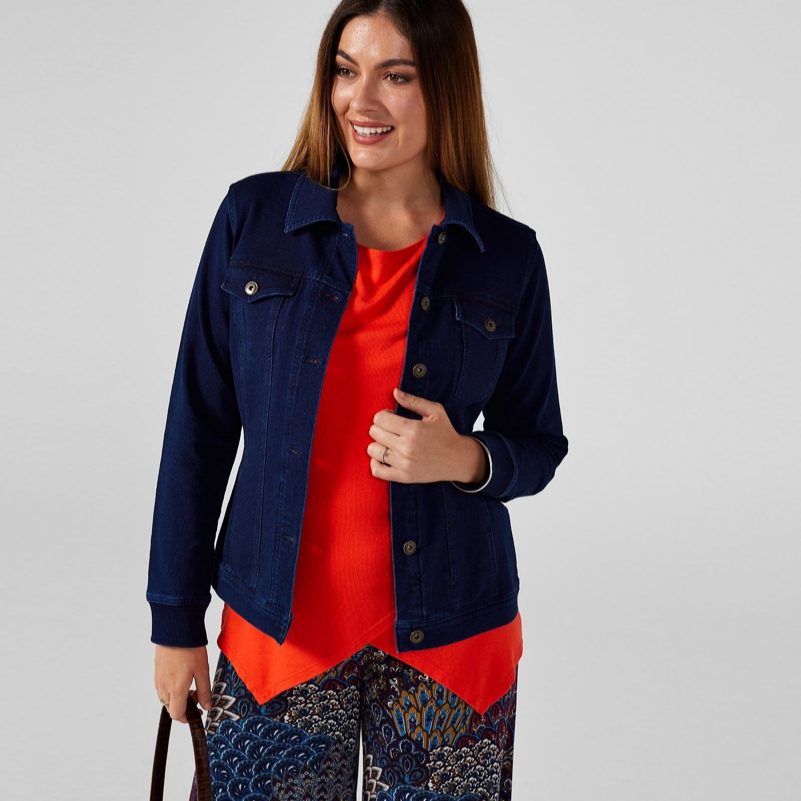 Denim & Co. Comfy Denim Style Jacket with Collar