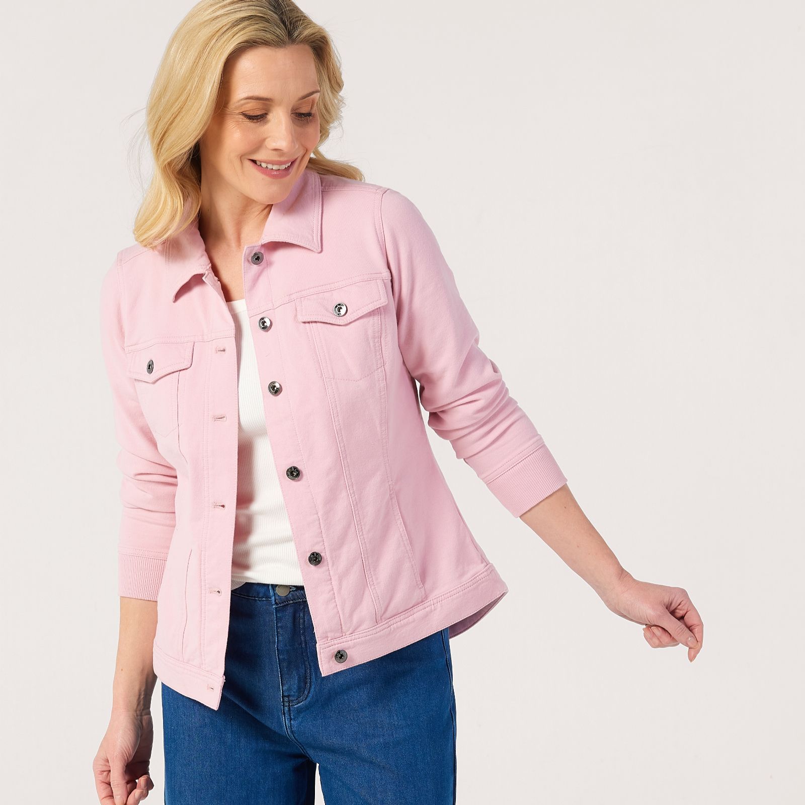 Denim & Co. Comfy Denim Style Jacket with Collar