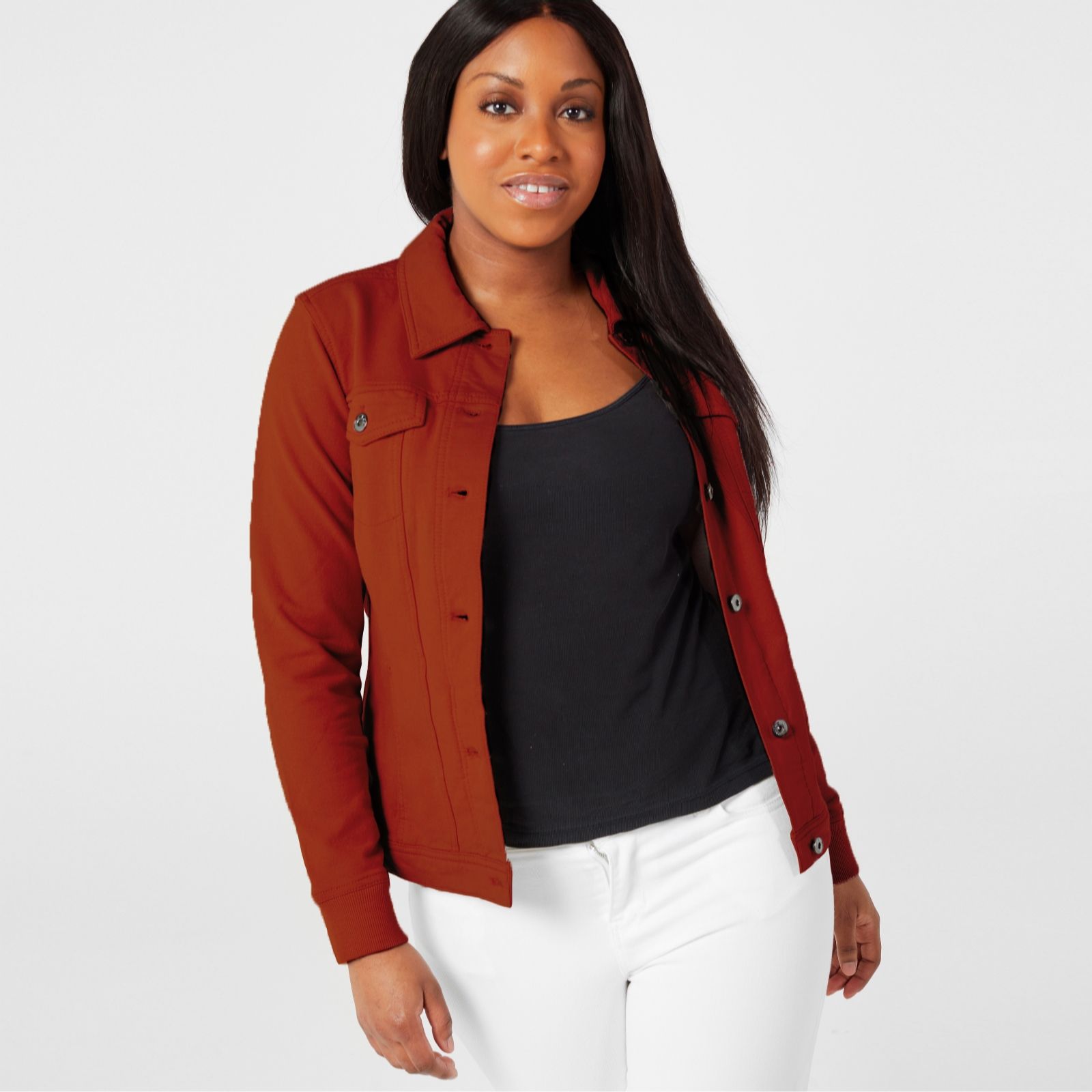 Denim & Co. Comfy Denim Style Jacket with Collar