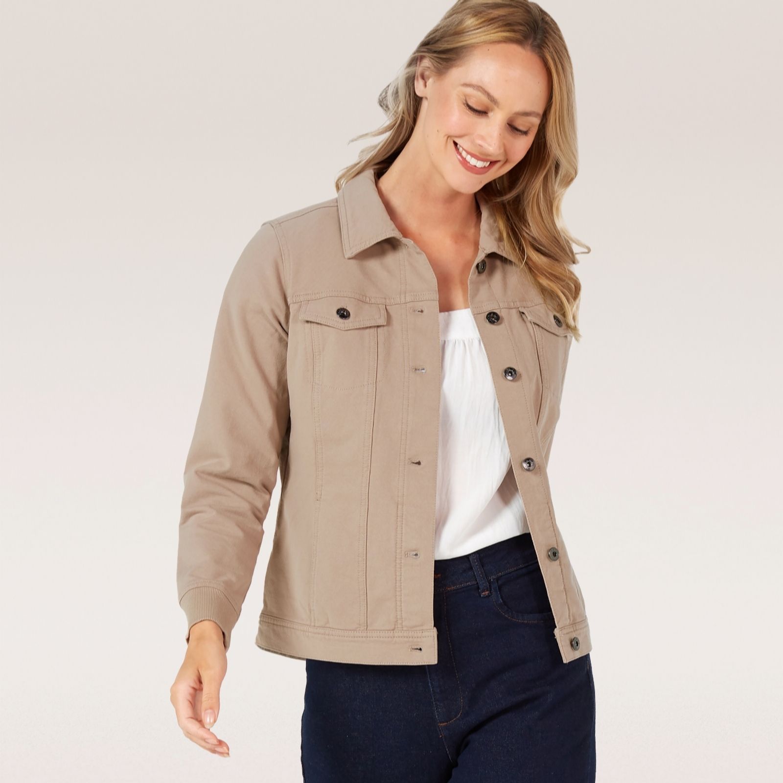 Denim & Co. Comfy Denim Style Jacket with Collar