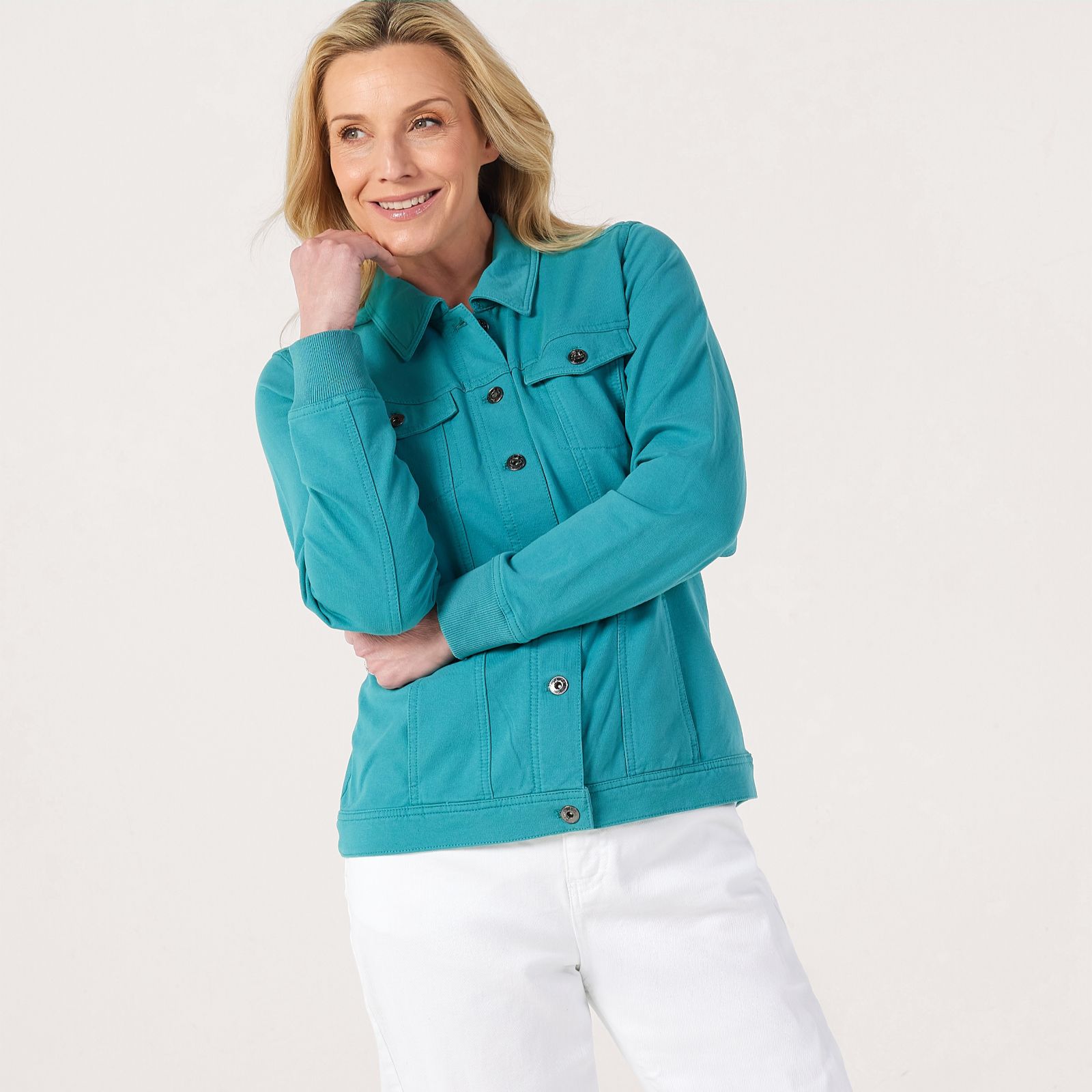 Denim & Co. Comfy Denim Style Jacket with Collar