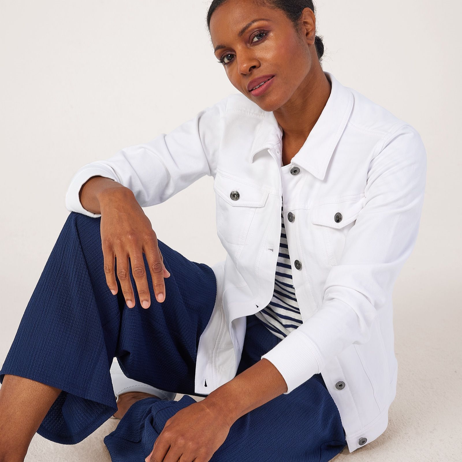 Denim & Co. Comfy Denim Style Jacket with Collar