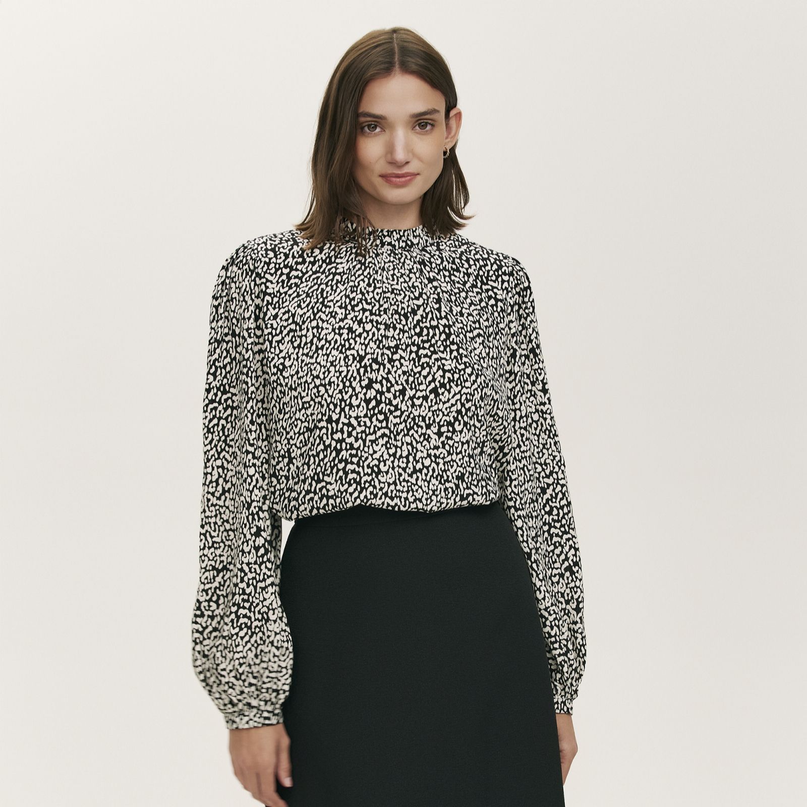 Finery London Kiera Leopard Print Moon Crepe Top