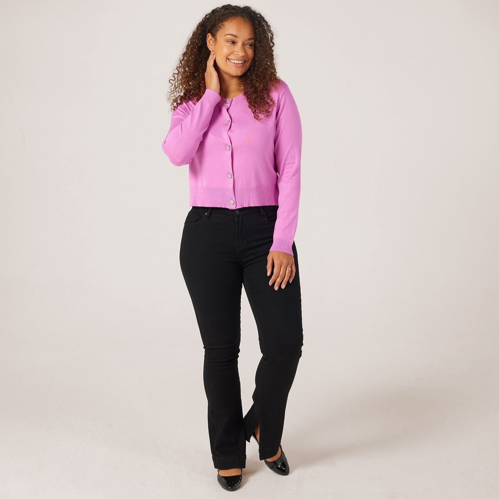 Masai Copenhagen Liffa Stretch Knit Cardigan with Crystal Buttons