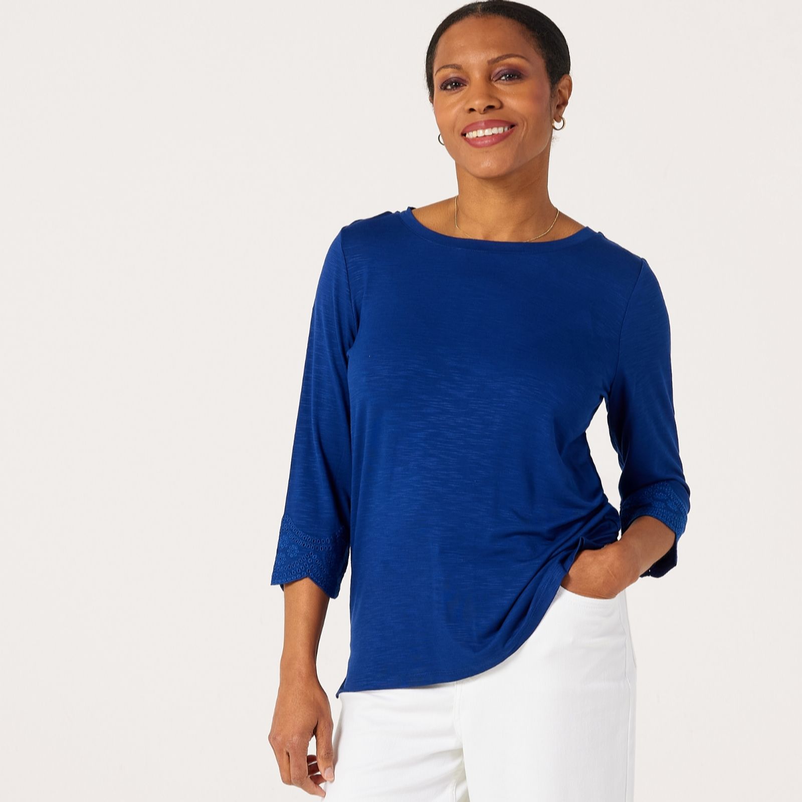 Ruth Langsford Broderie trim Top