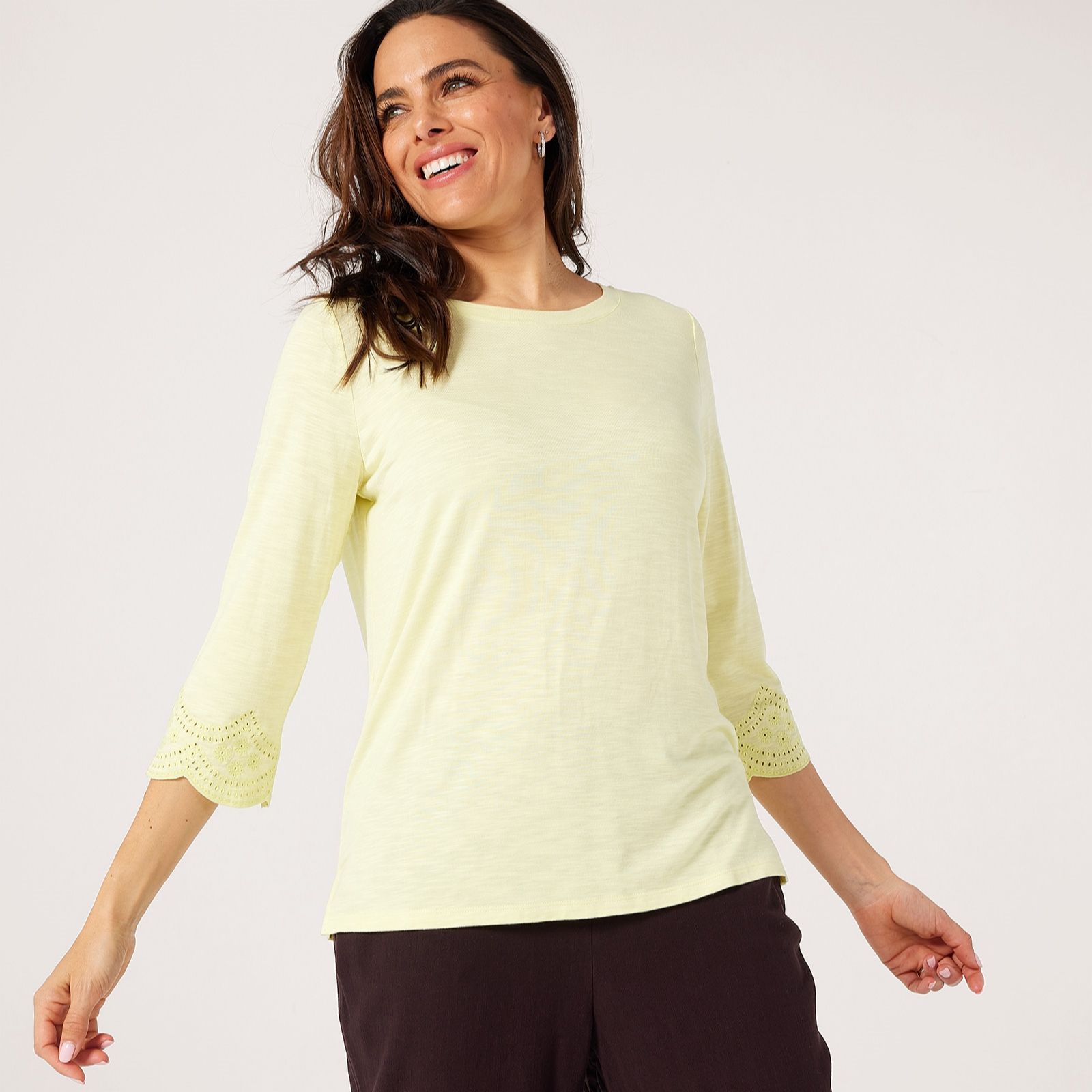 Ruth Langsford Broderie trim Top