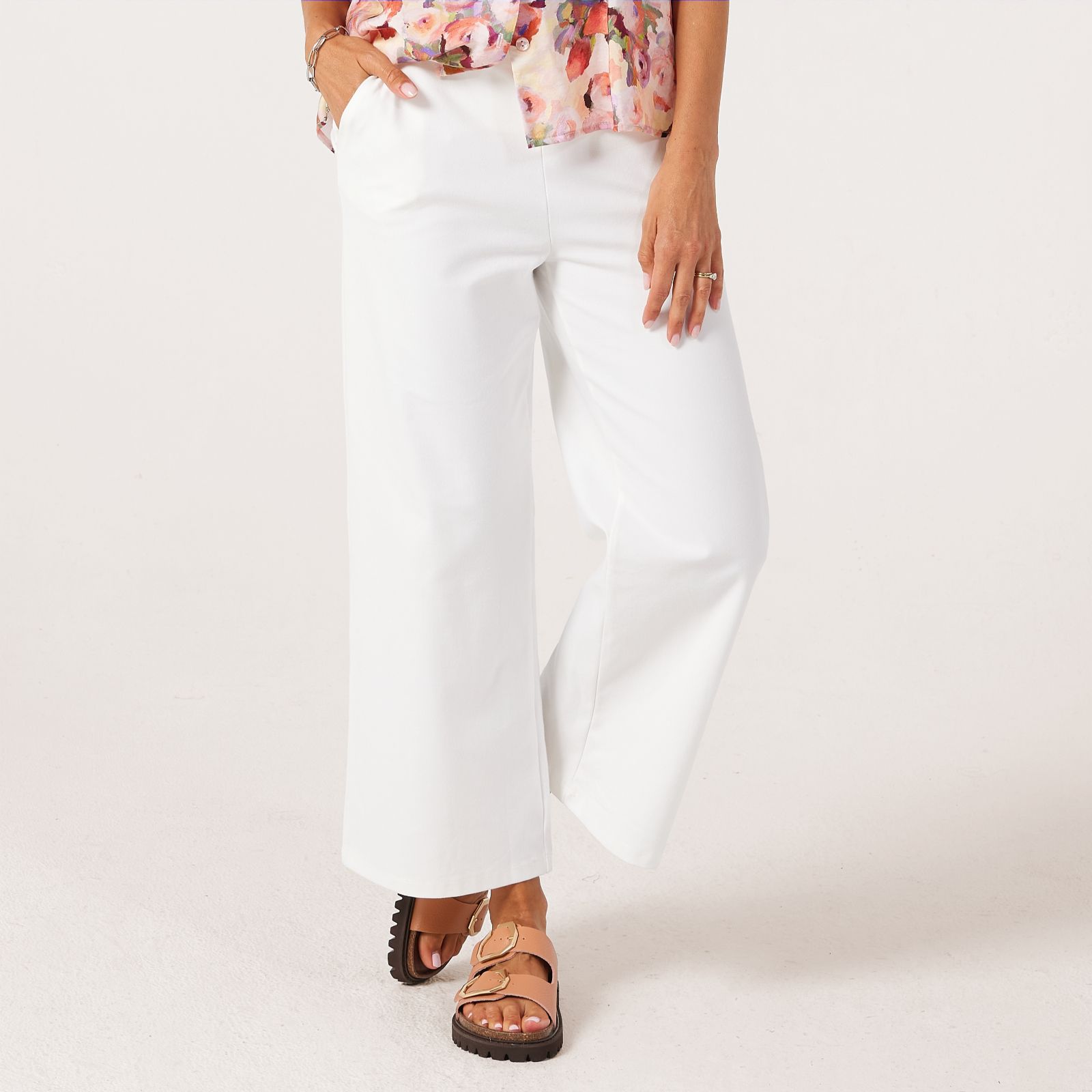 Kim & Co Deluxe Denim Knit Vivian Straight Ankle Petite Trousers