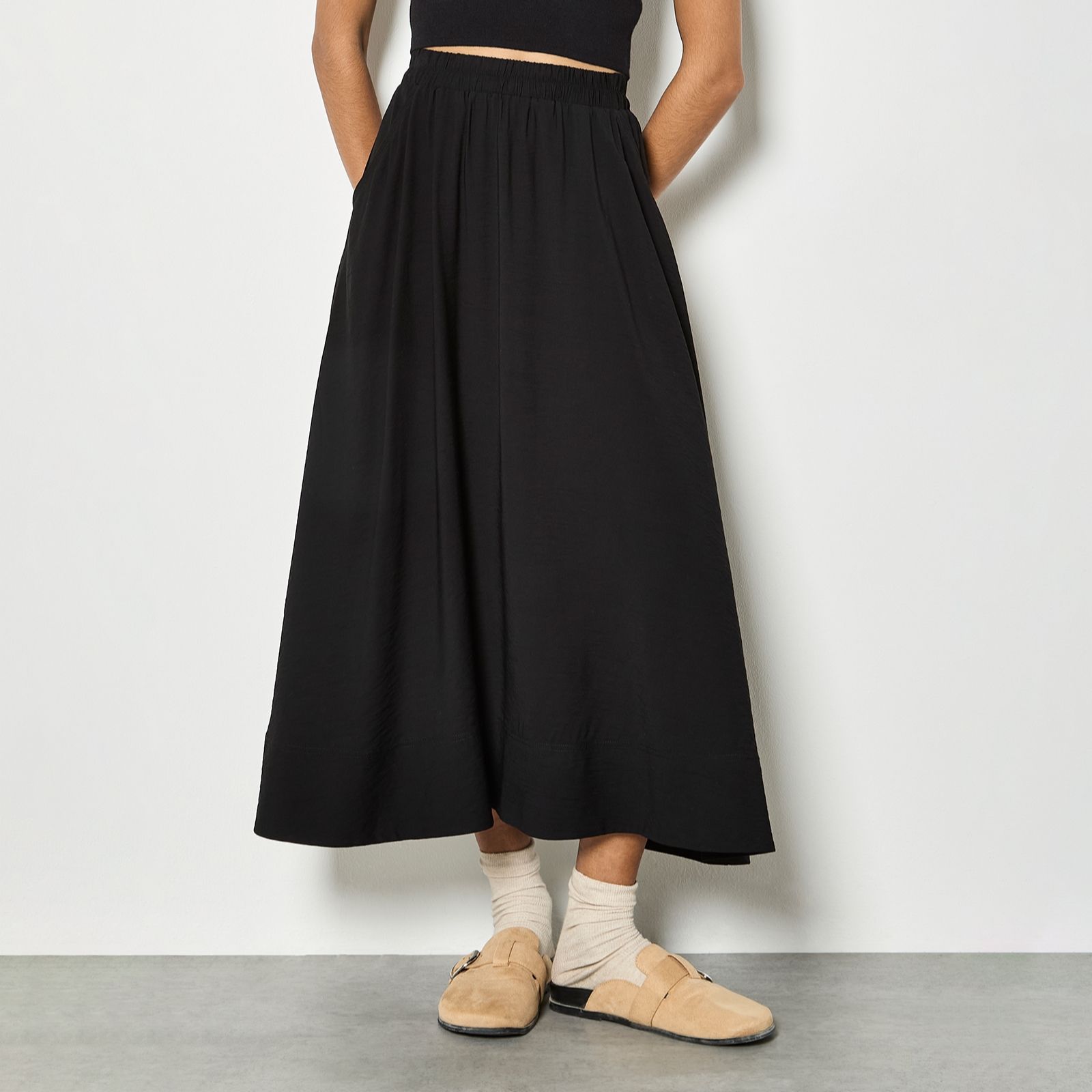 Apricot A-Line Midaxi Skirt